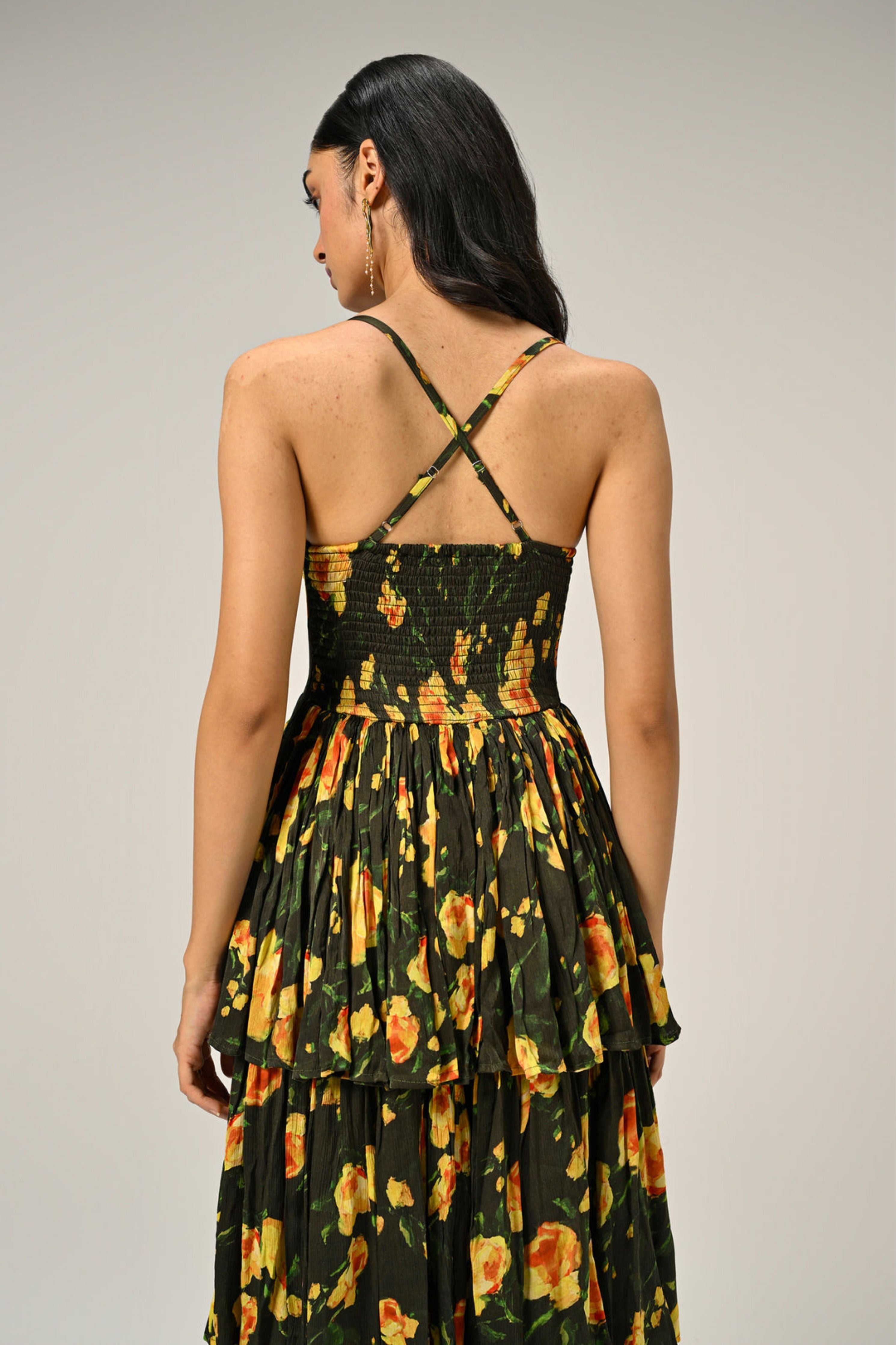 Golden Poppy Tiered Dress