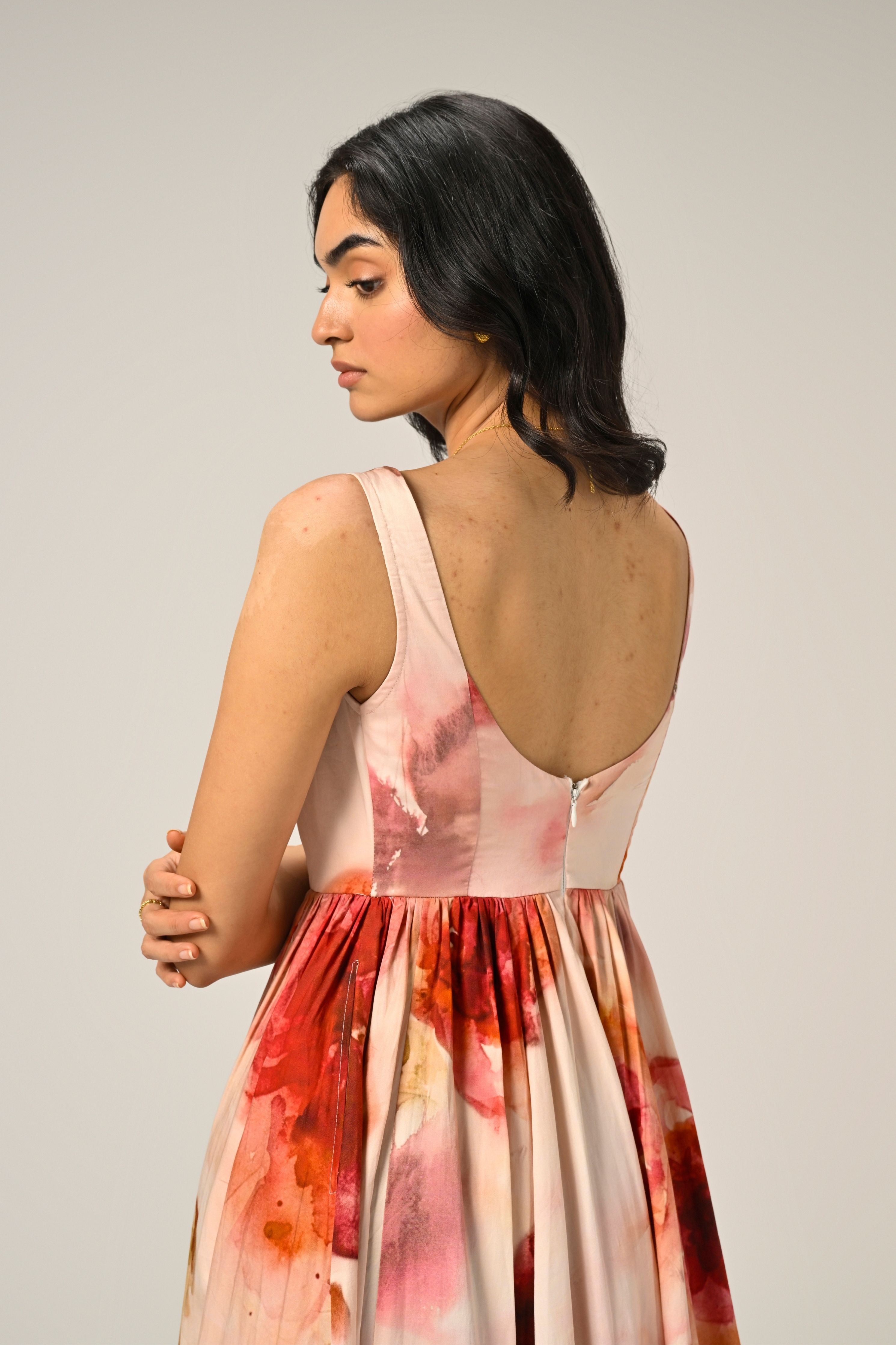 Rosé Mist Painterly Maxi Dress