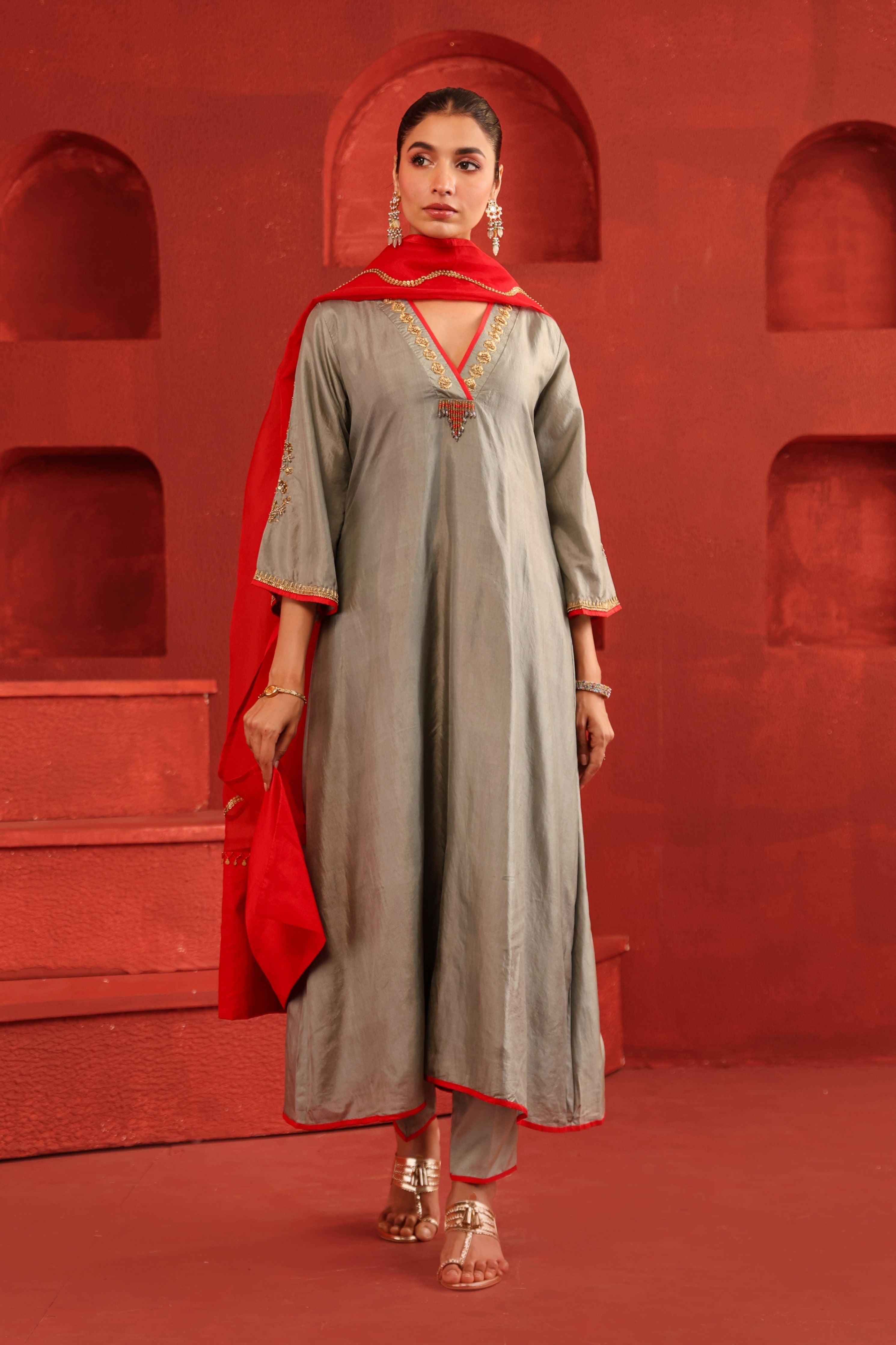 Slate Blue Kurta Set