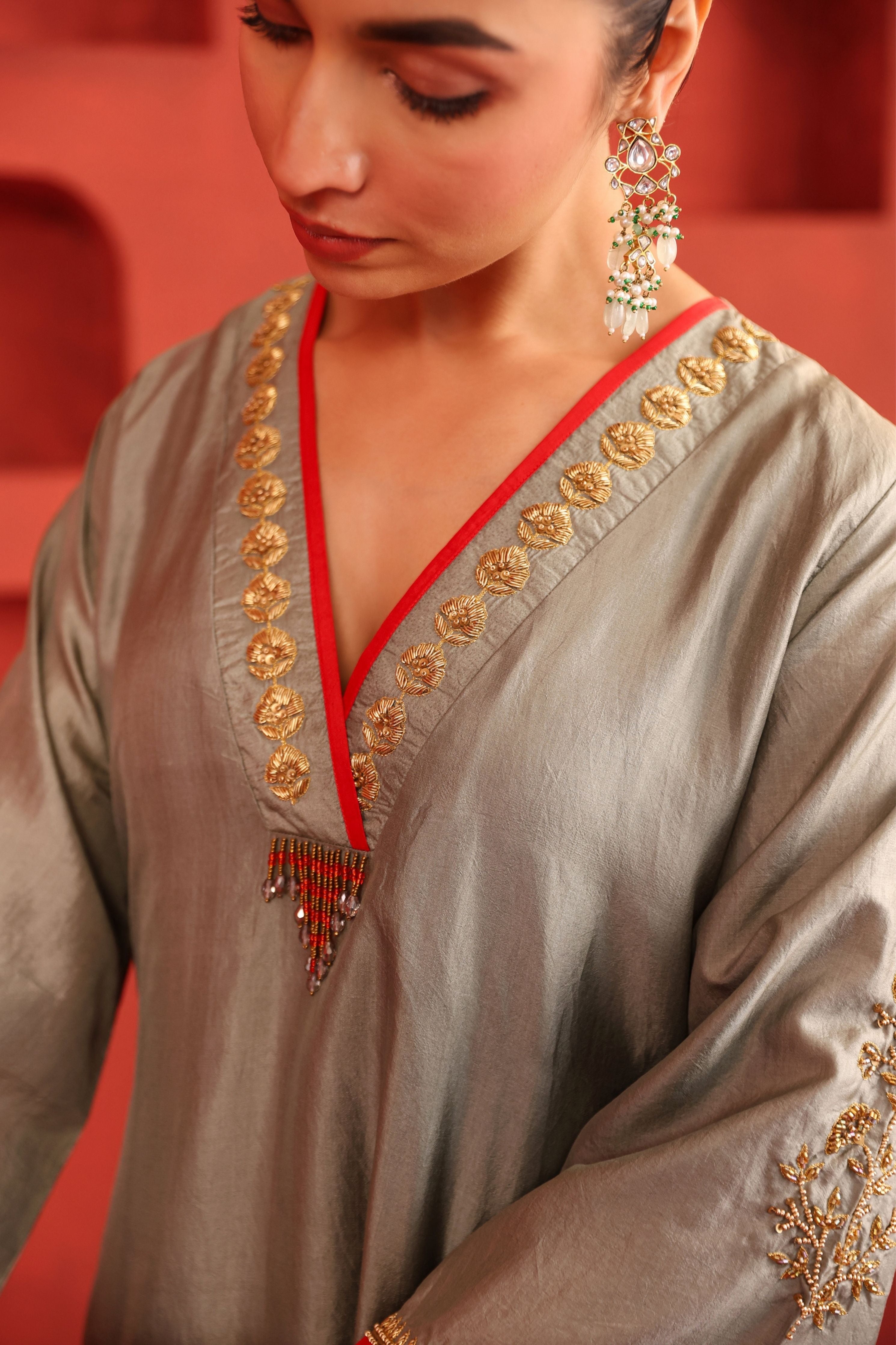 Slate Blue Kurta Set