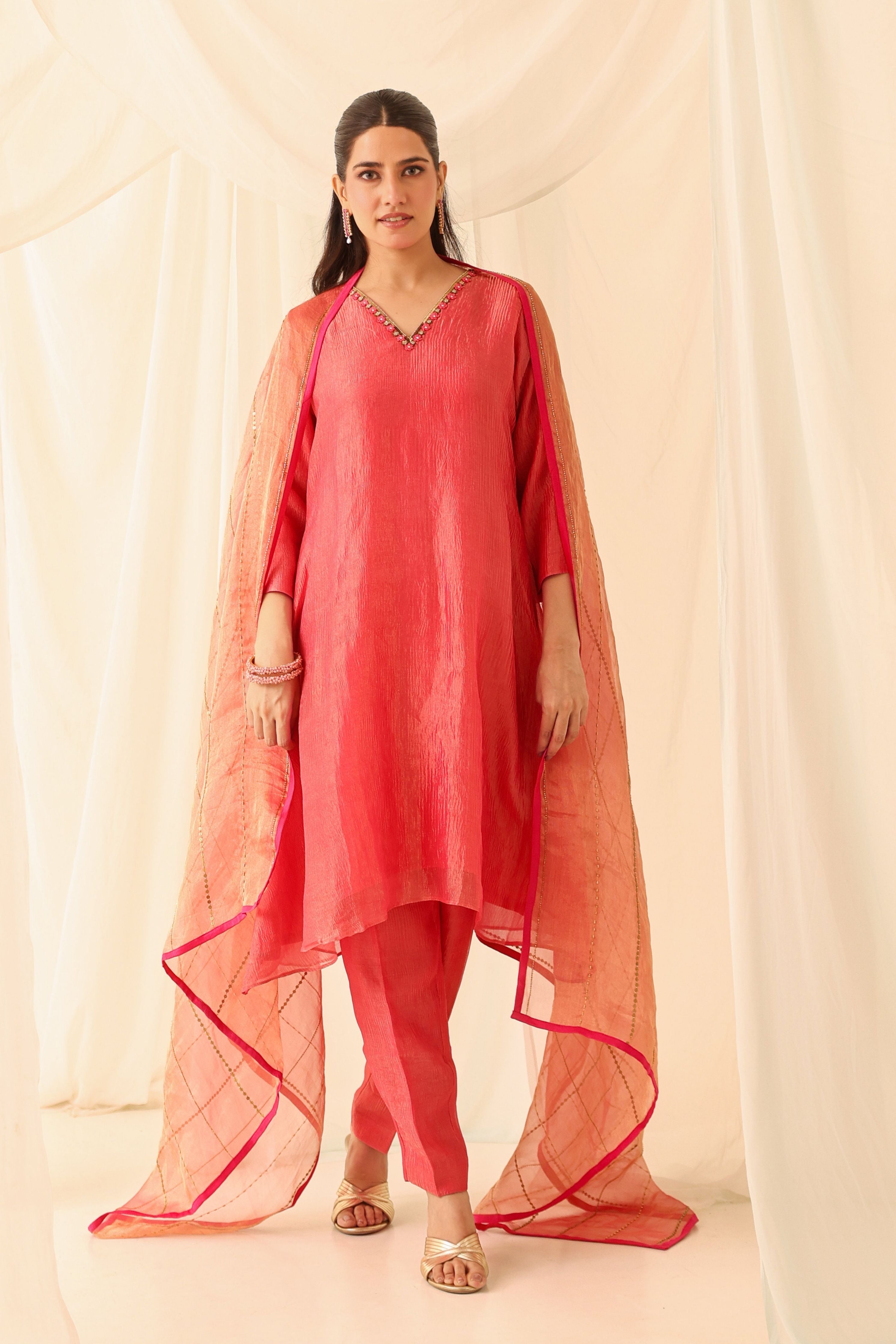 Fuchsia Pink Kurta Set