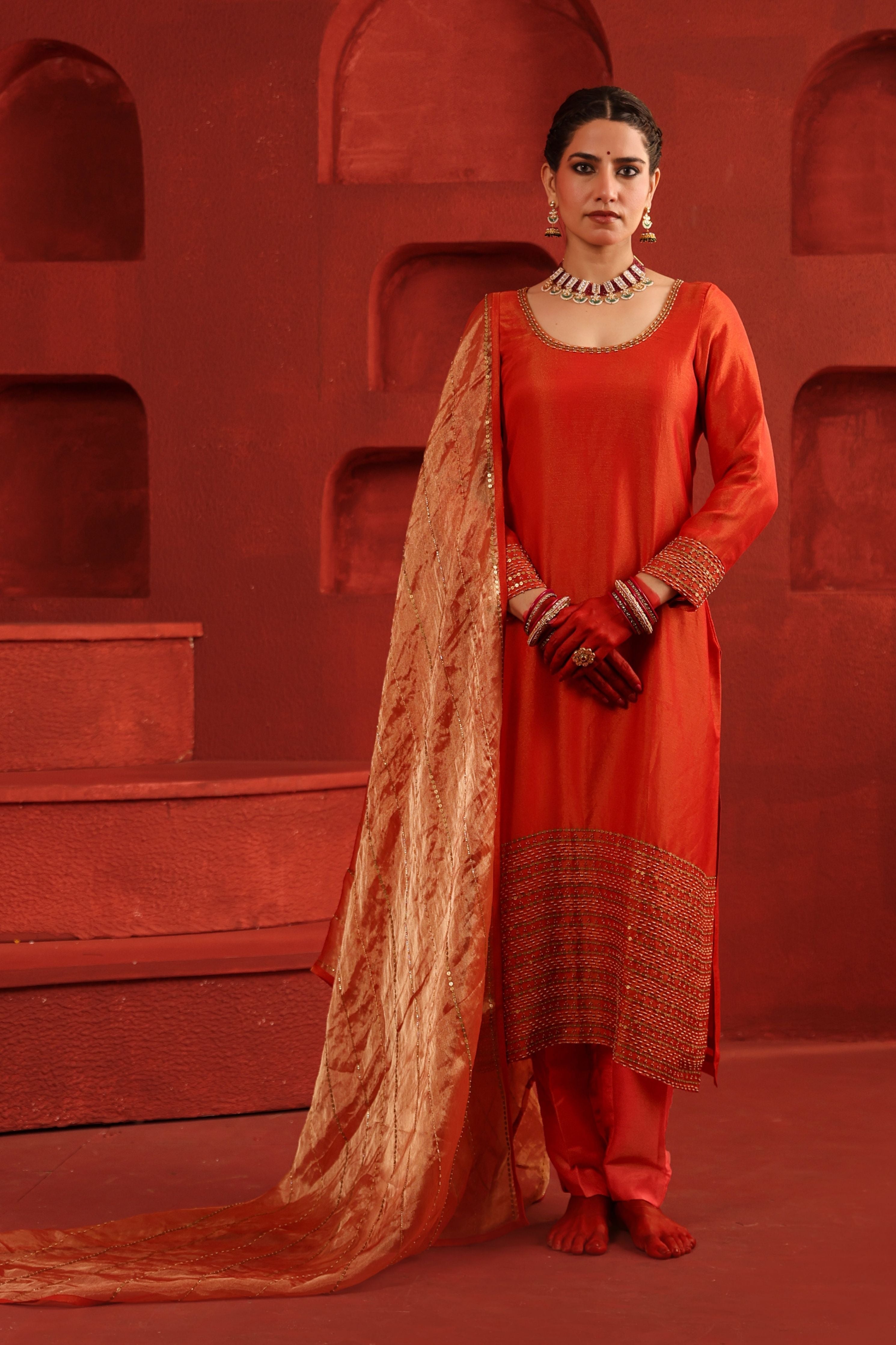 Classic Red Kurta Set