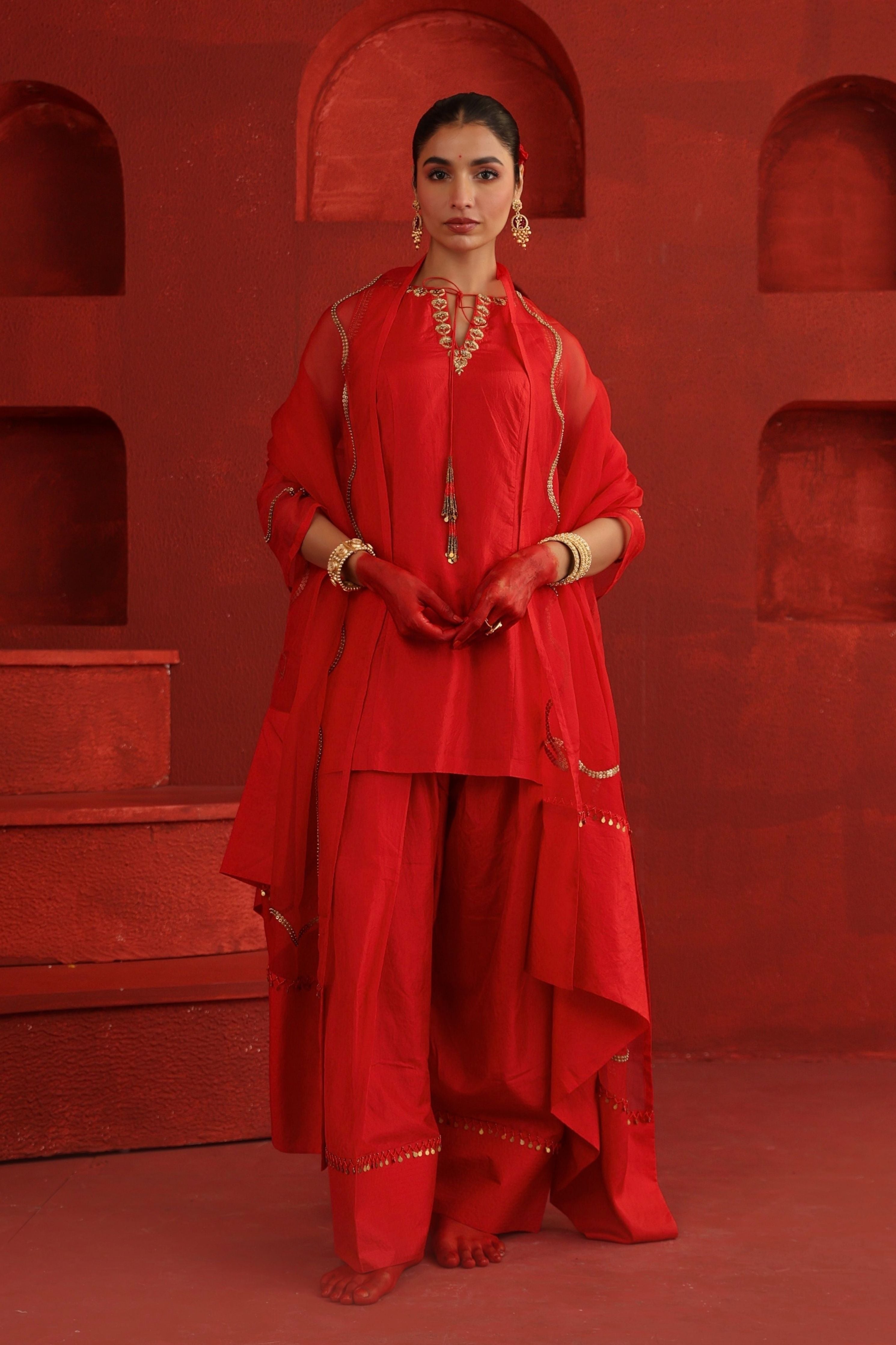 Red Kurta Set