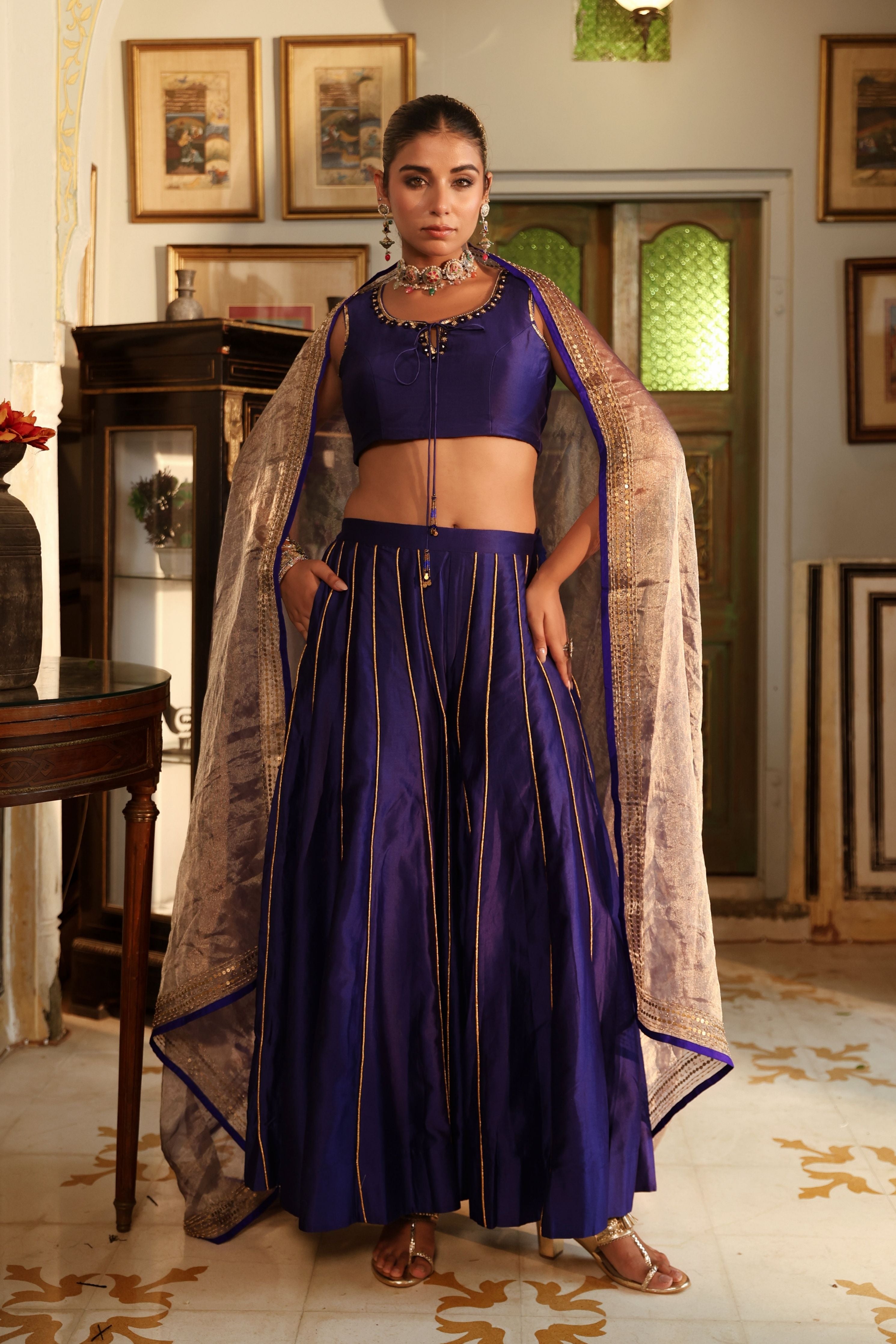 Jamuni Neel Sharara Set