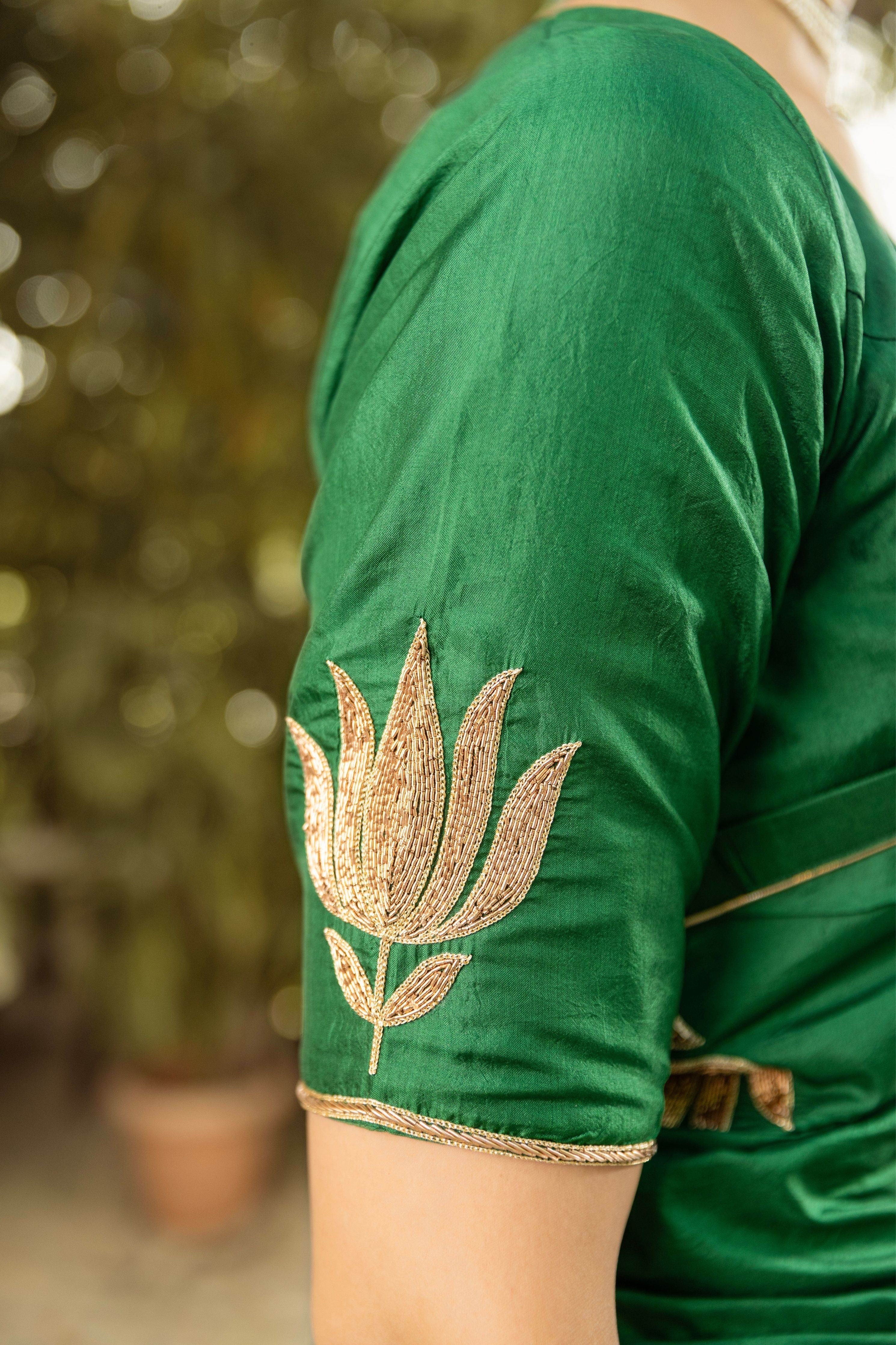 Green Saree With Blouse