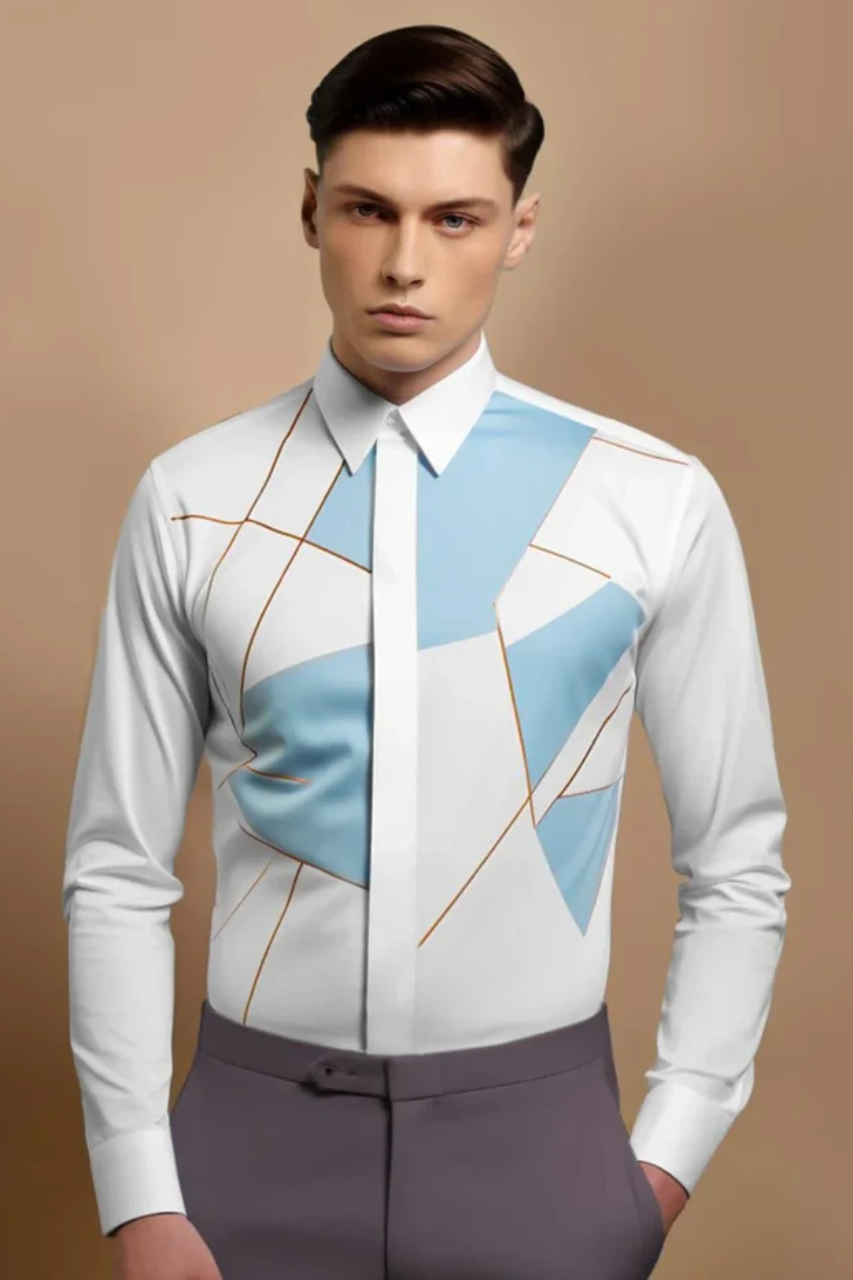 Color BlockWhite Shirt