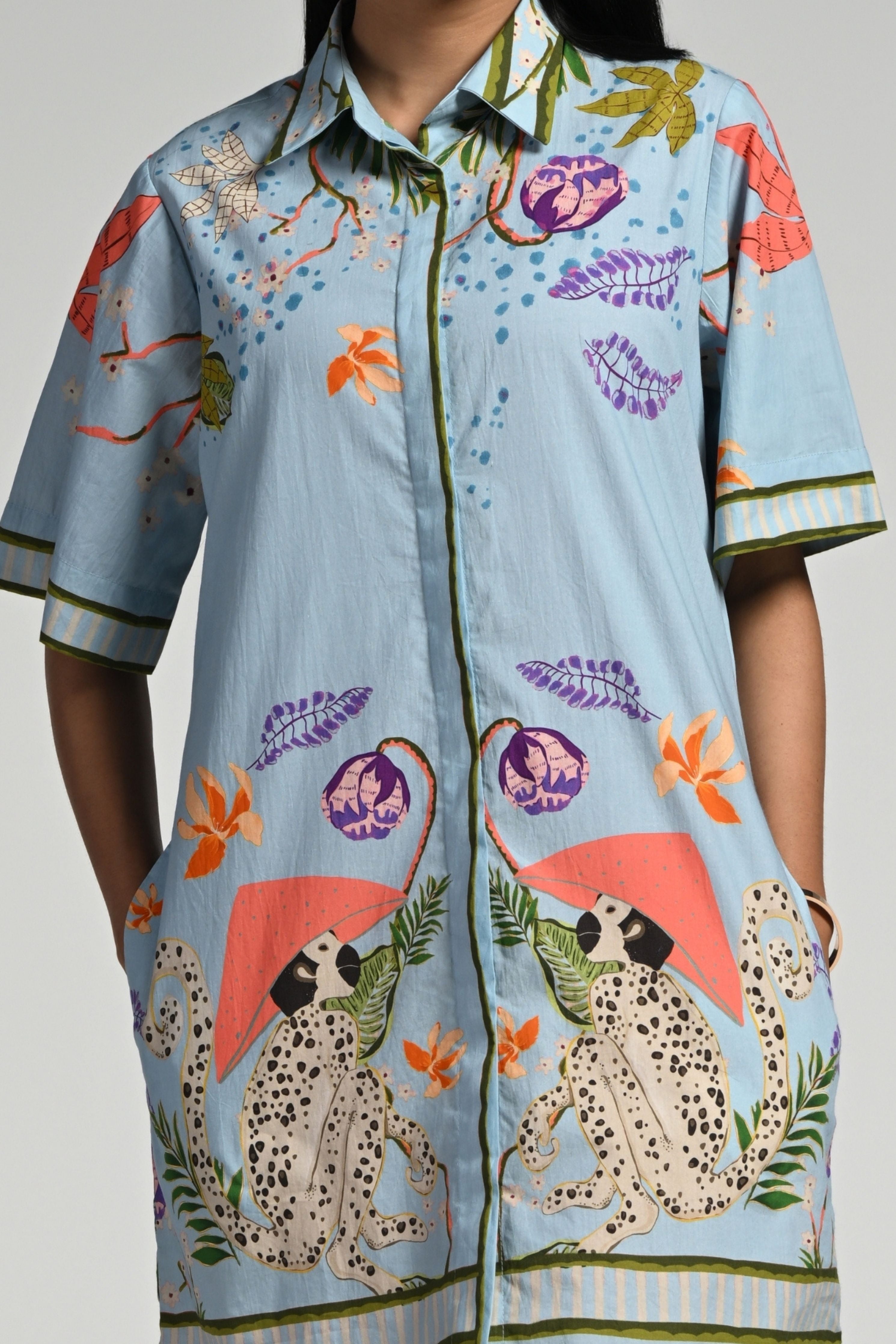 Monkey Pop Cotton Dress