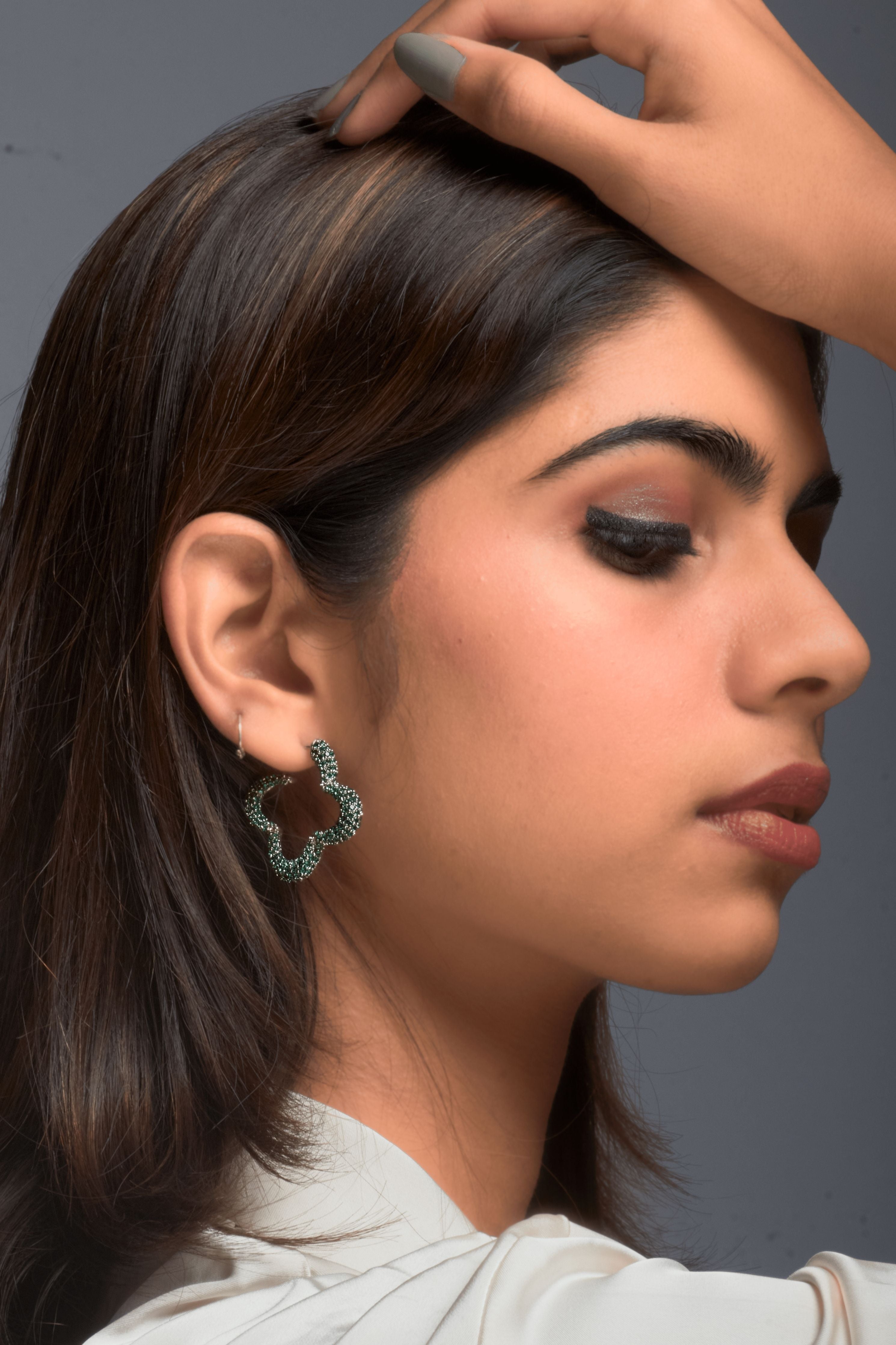 Emerald Green Mini Bella Hoop Earrings