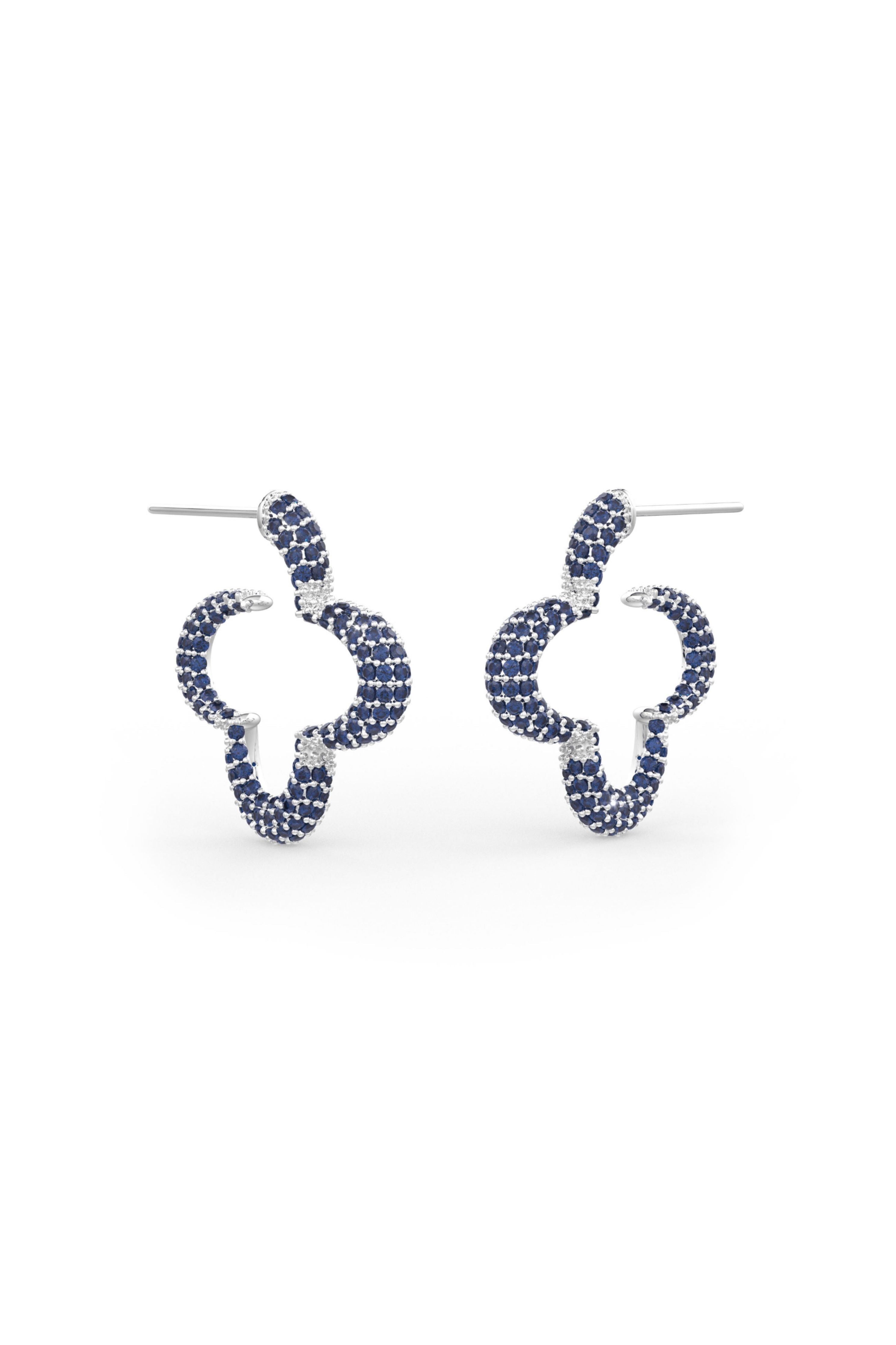 Blue Mini Bella Hoop Earrings