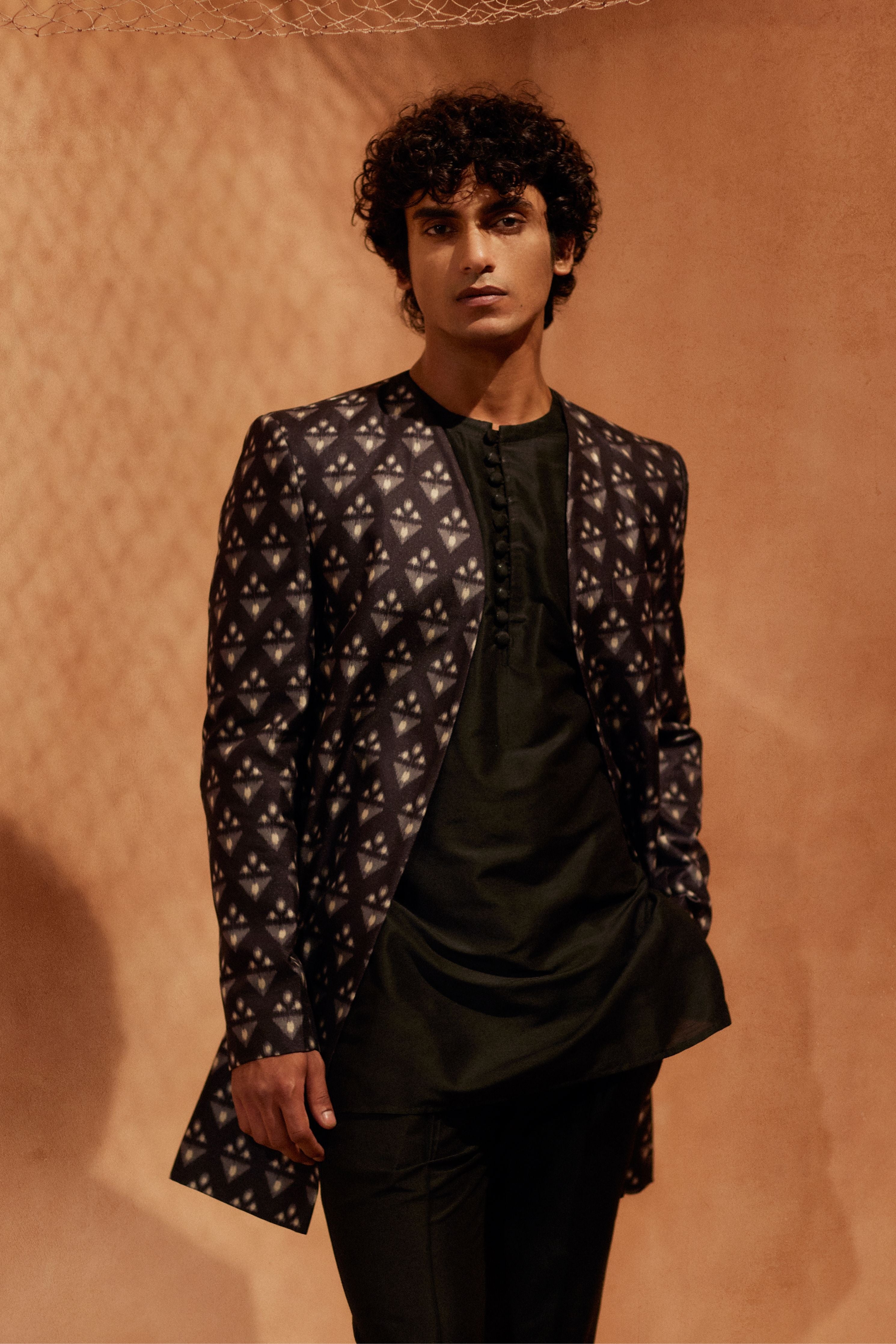 Black Amber Indo Western Set