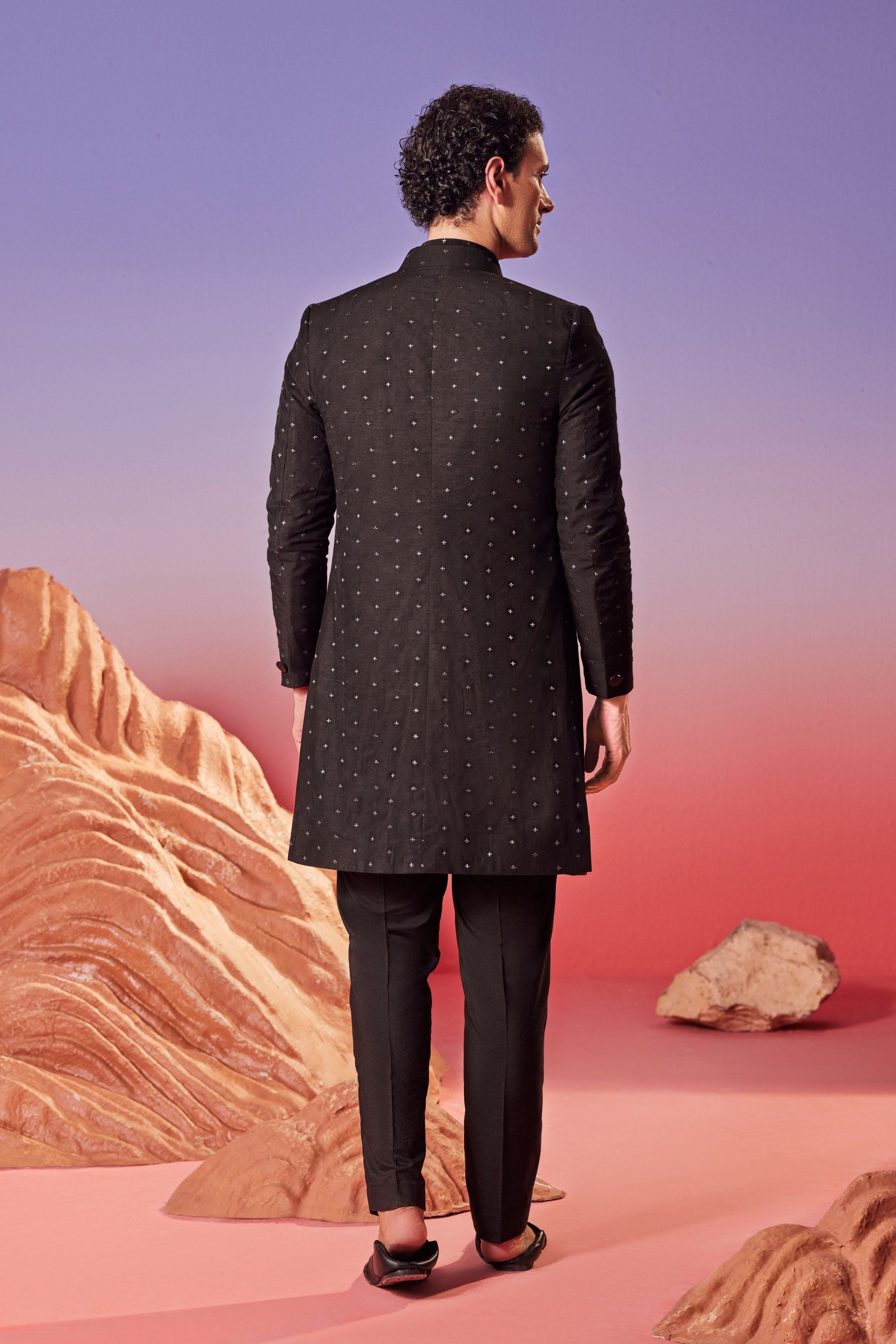 Shaam Chanderi Achkan Set