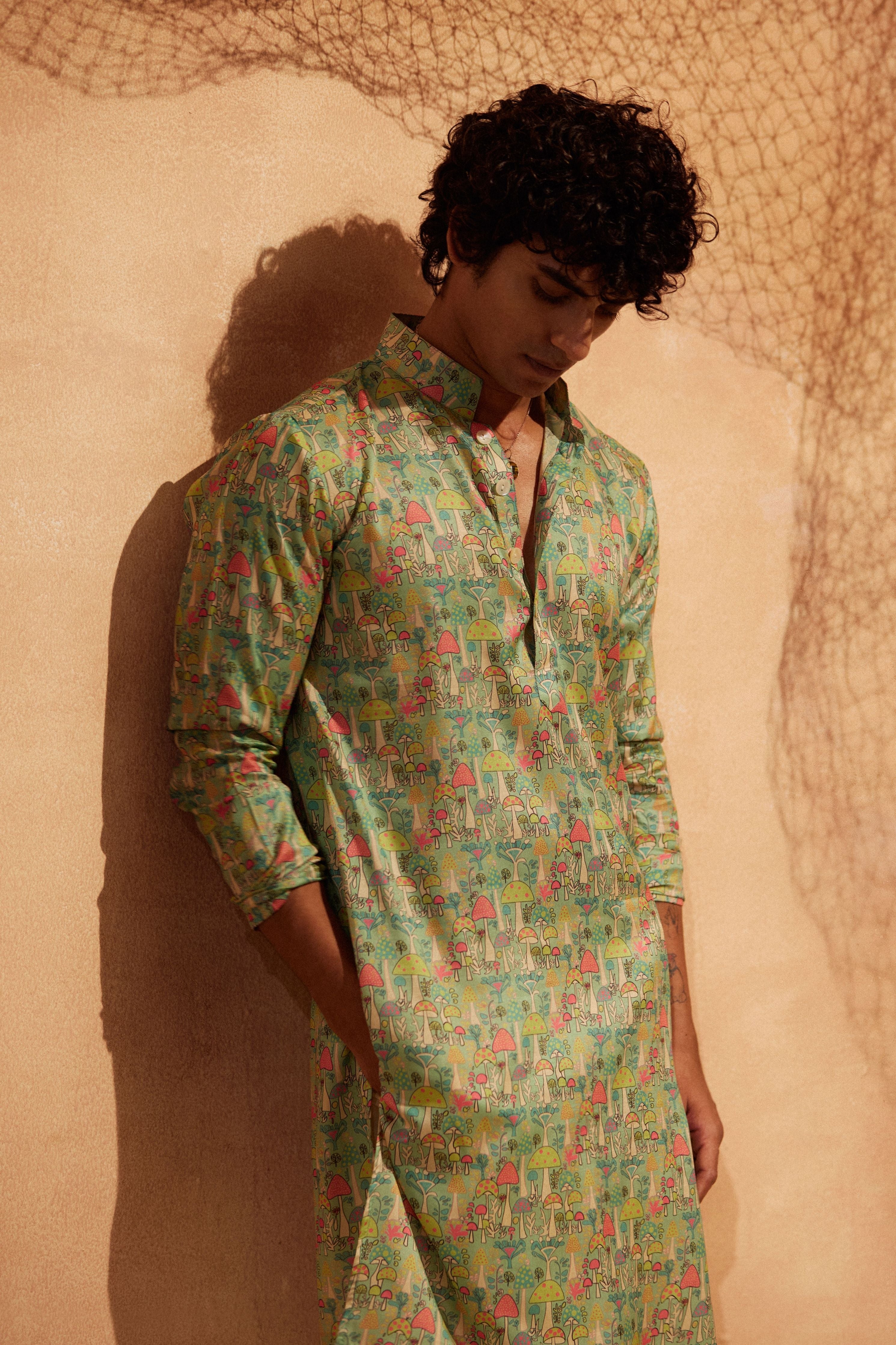 Mushroom Garden Printed Kurta