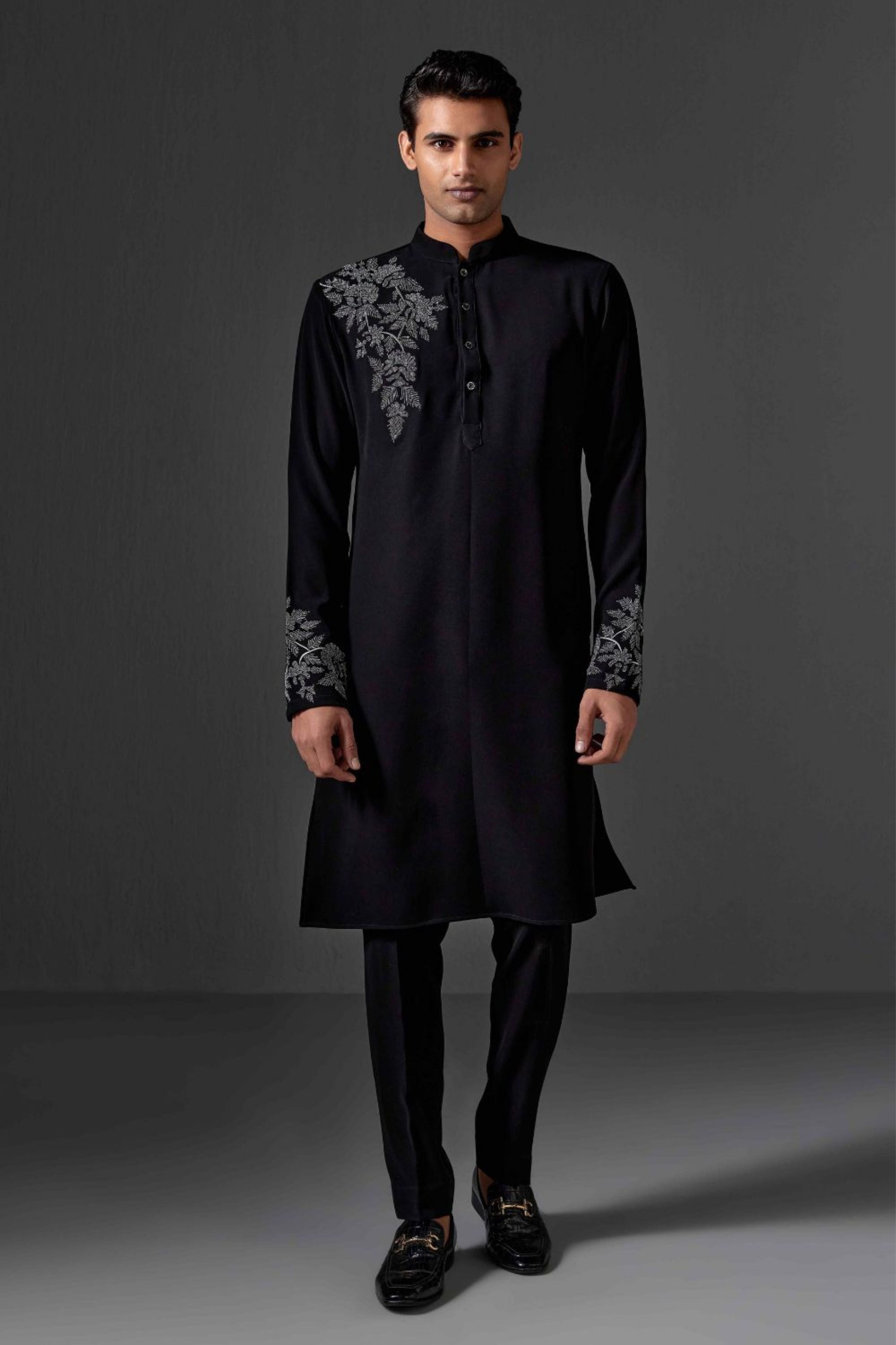 Rudra Sequin Embellished Velvet Kurta Set
