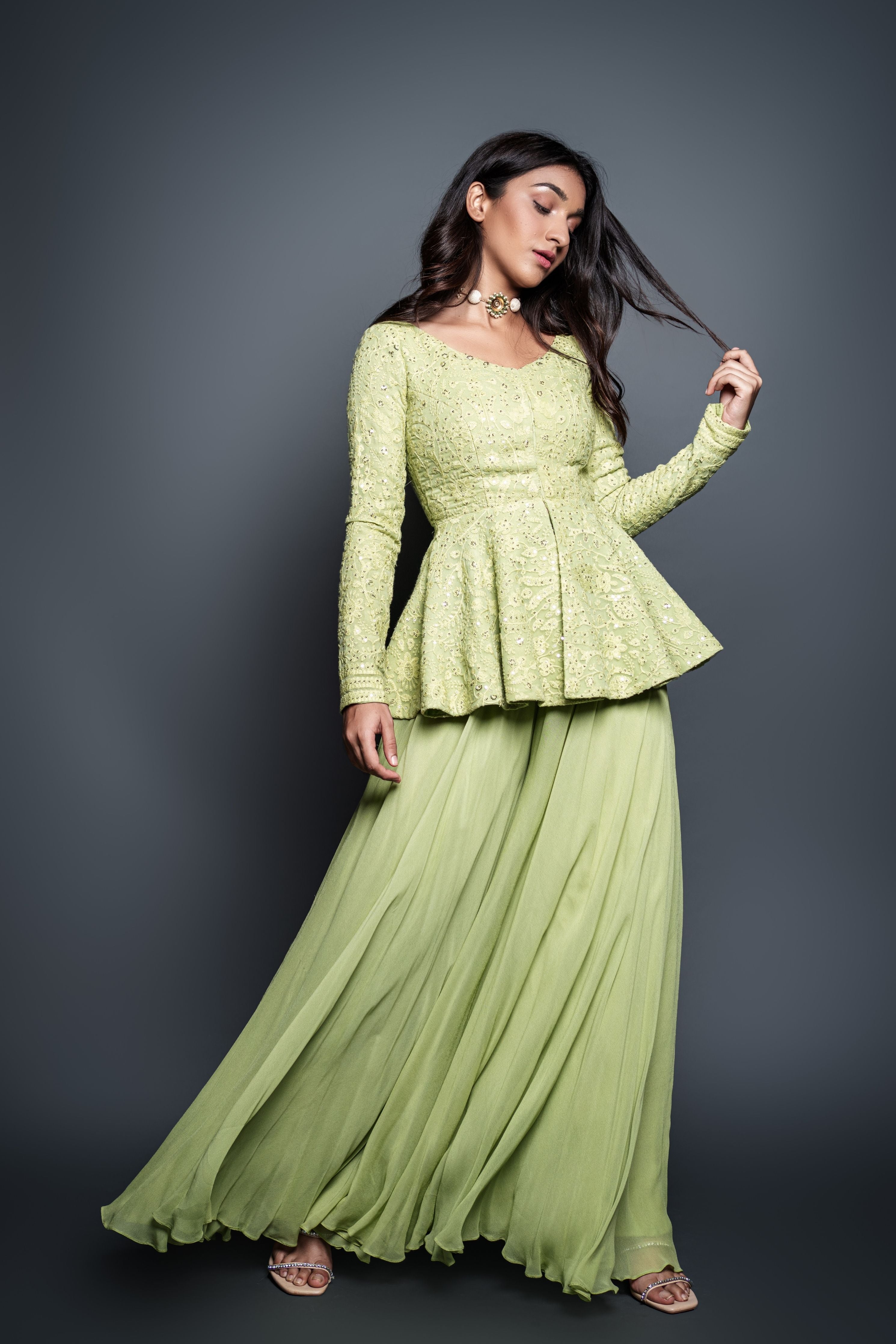 Lemon Green Palazzo set