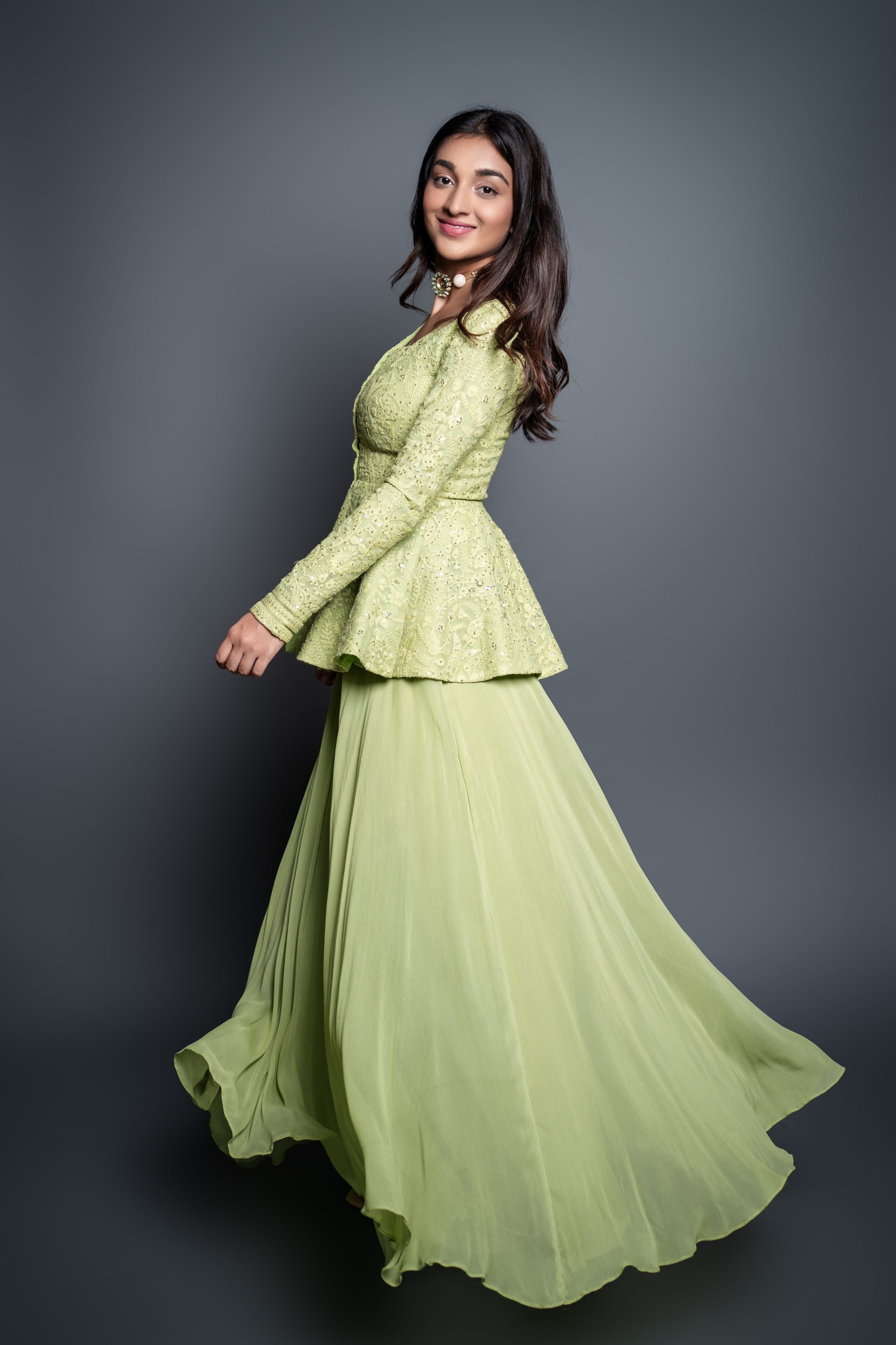 Lemon Green Palazzo set