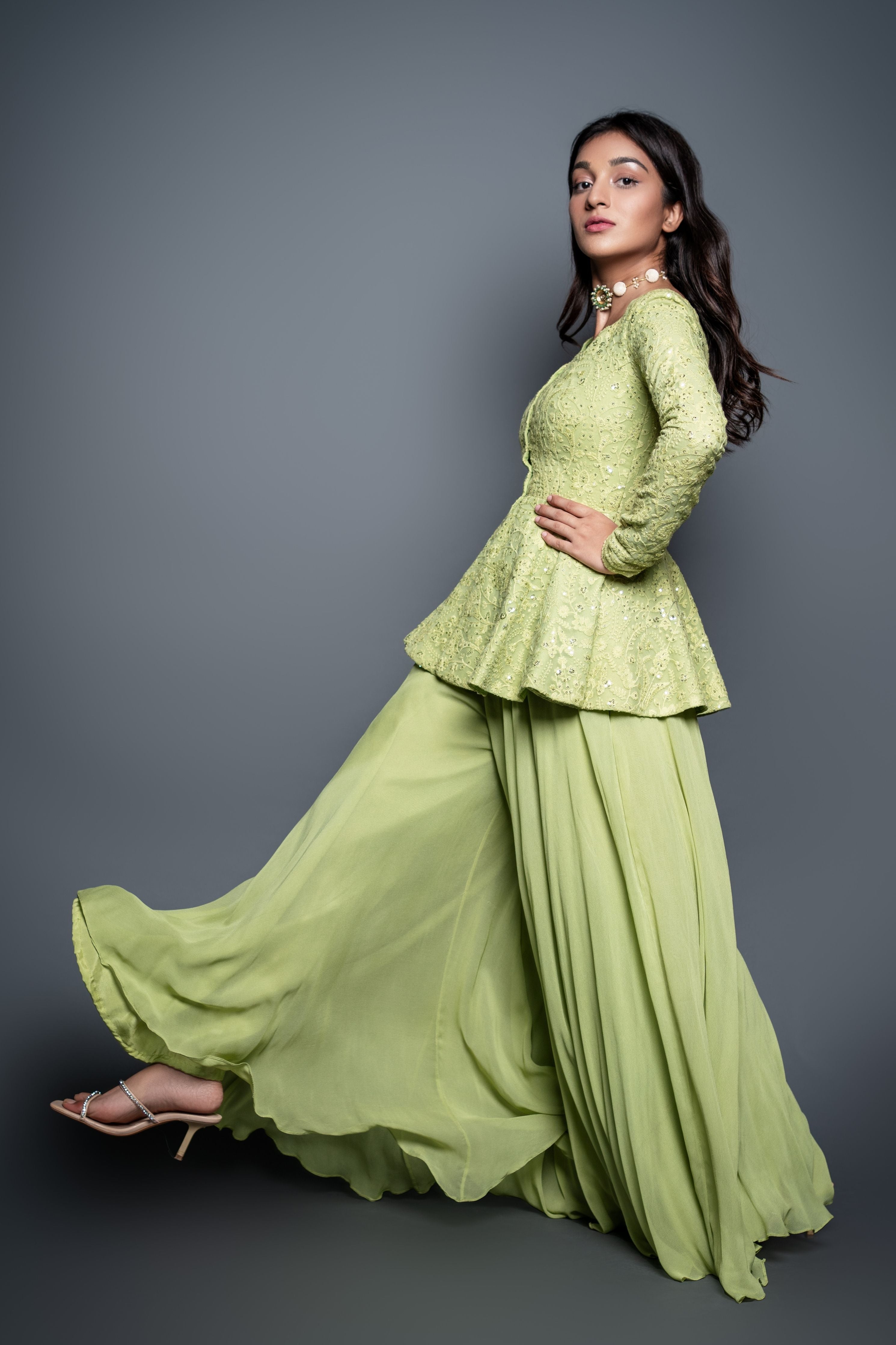 Lemon Green Palazzo set