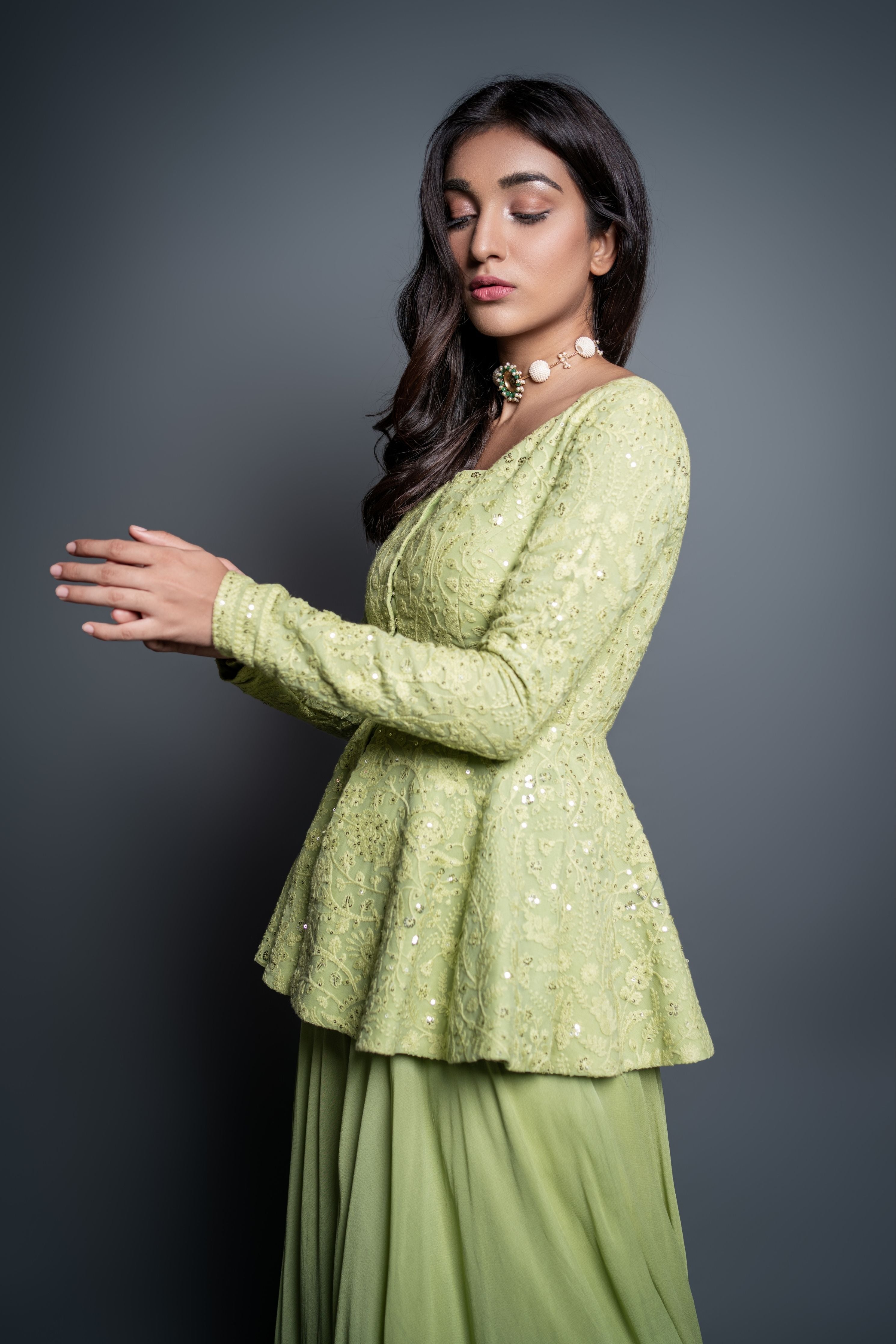 Lemon Green Palazzo set