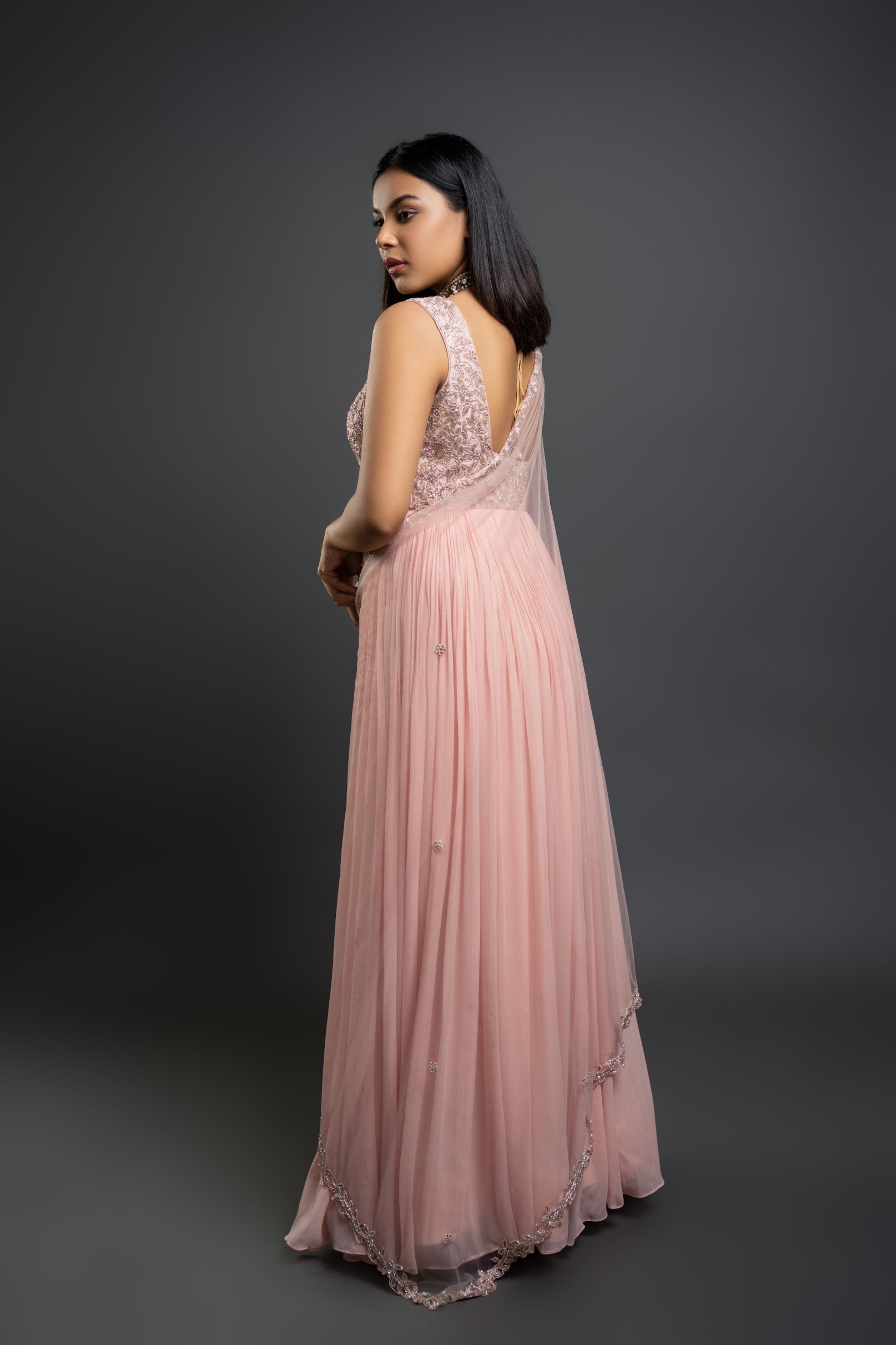 Pink Embellished Anarkali Set