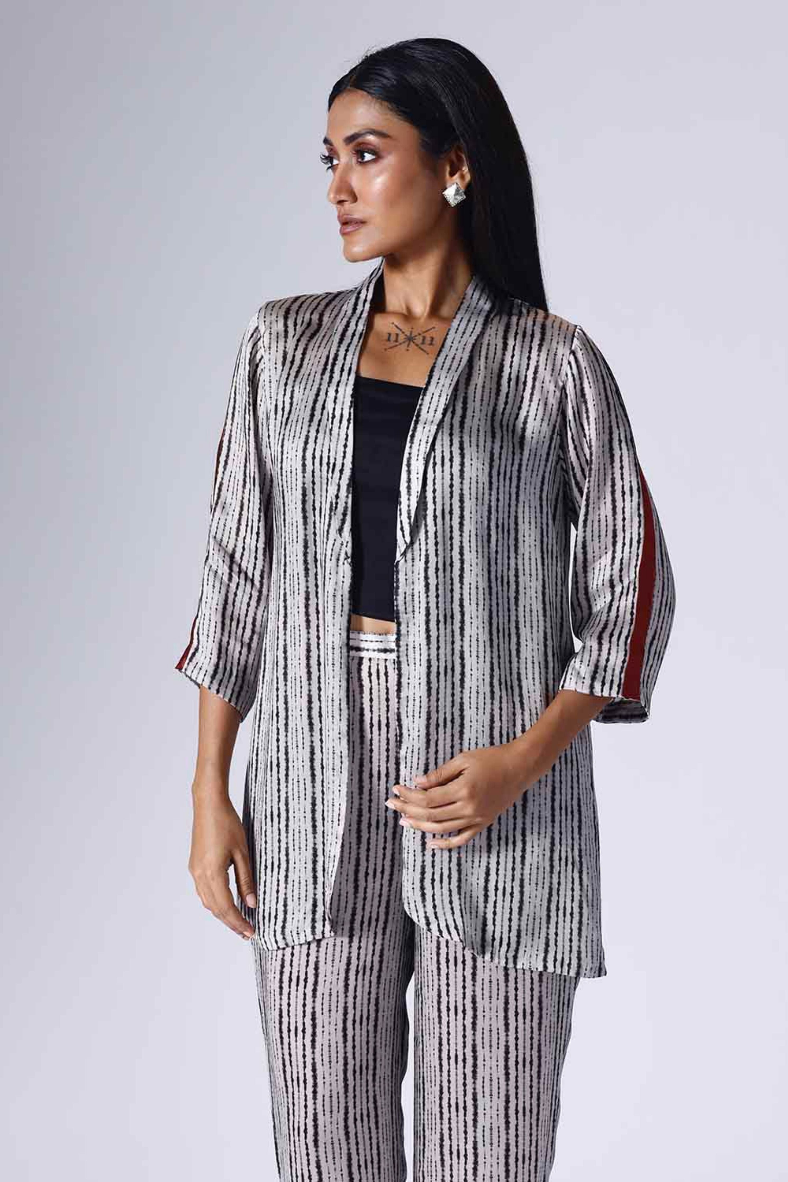 Shibori Monochrome Jacket Co-Ord Set