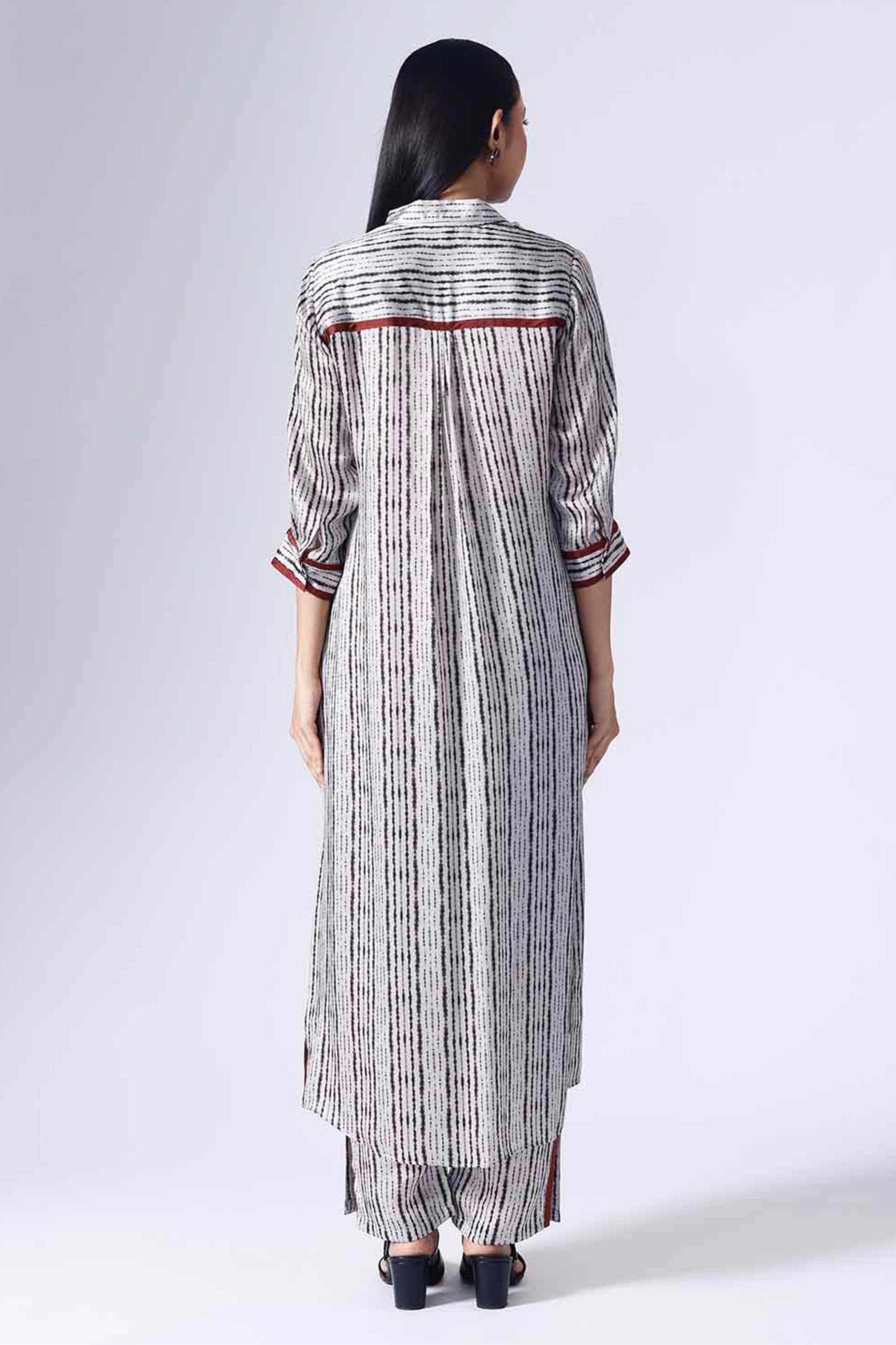 Shibori Monochrome Long Coordinated Set