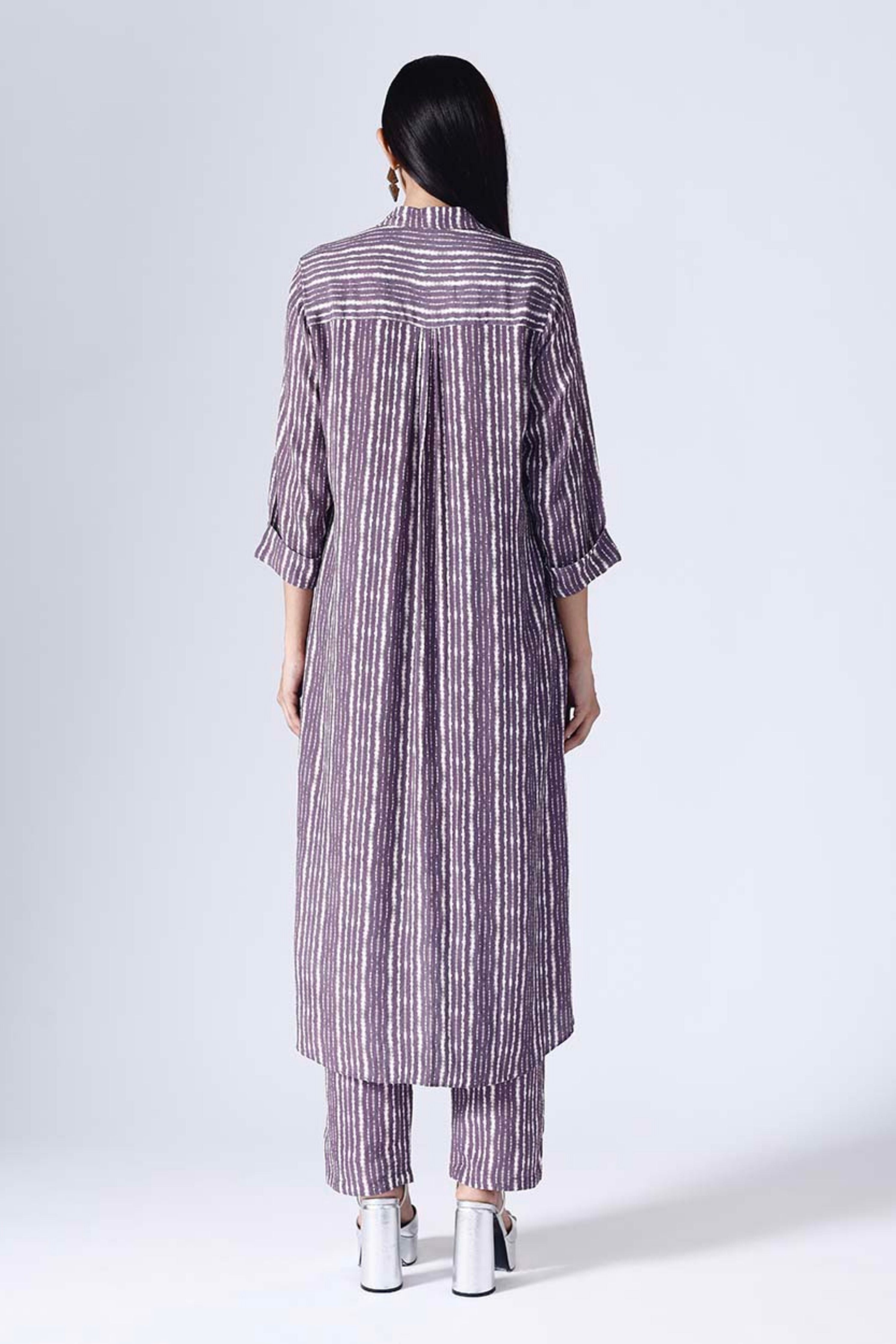 Shibori Plum Long Coordinated Set