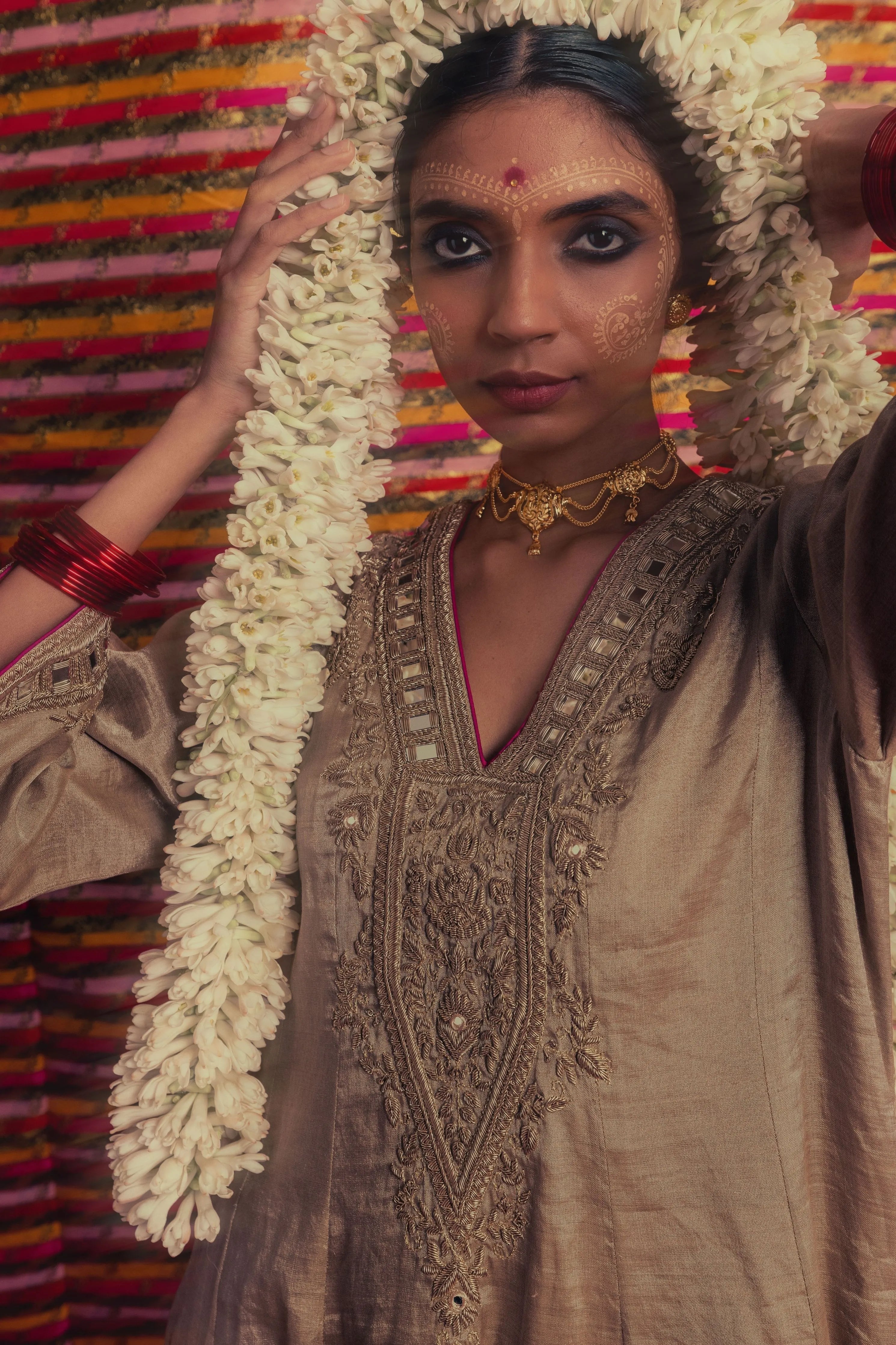 Chandi Zardozi Kali Kurta Set