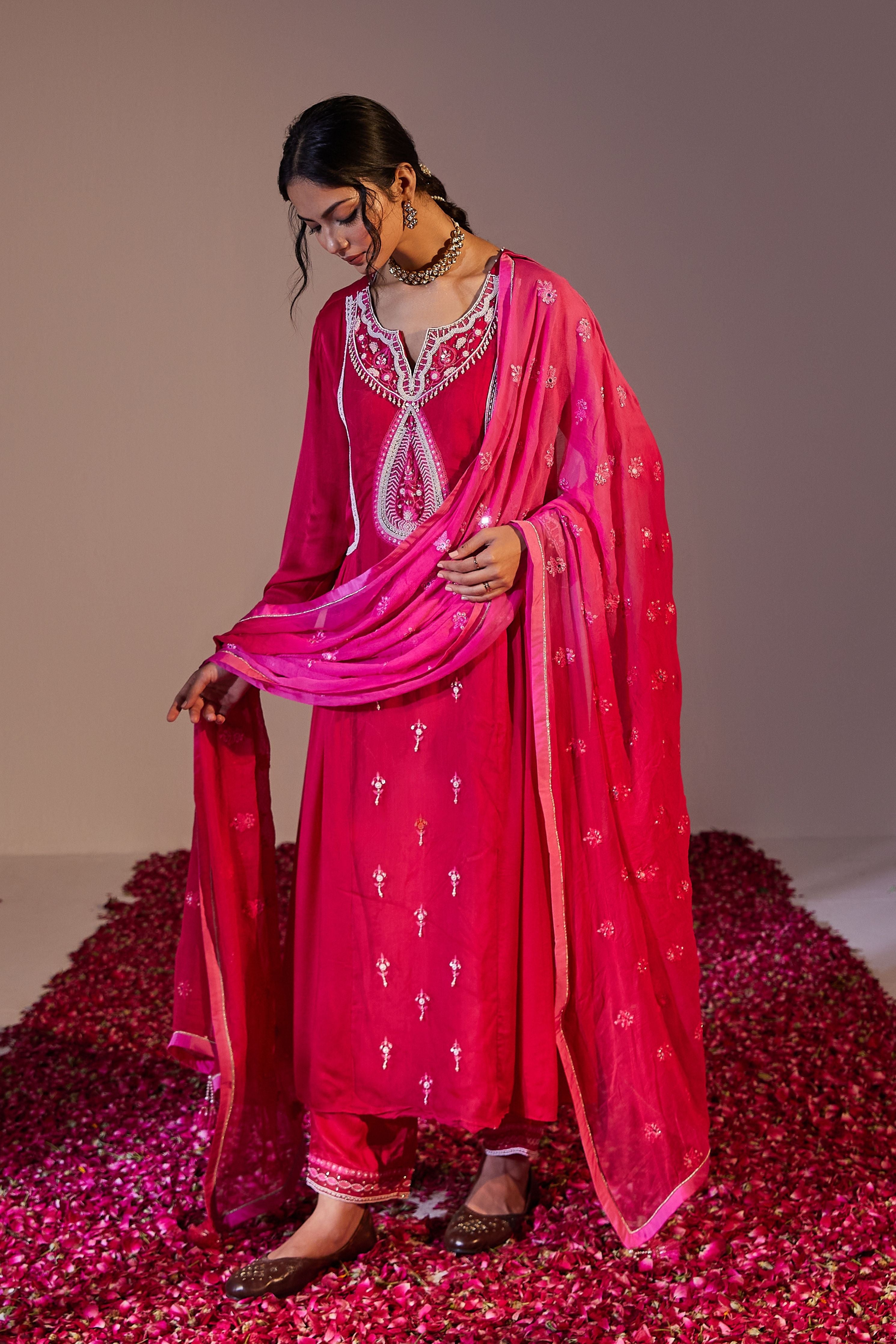 Rani Pink Kurta Set