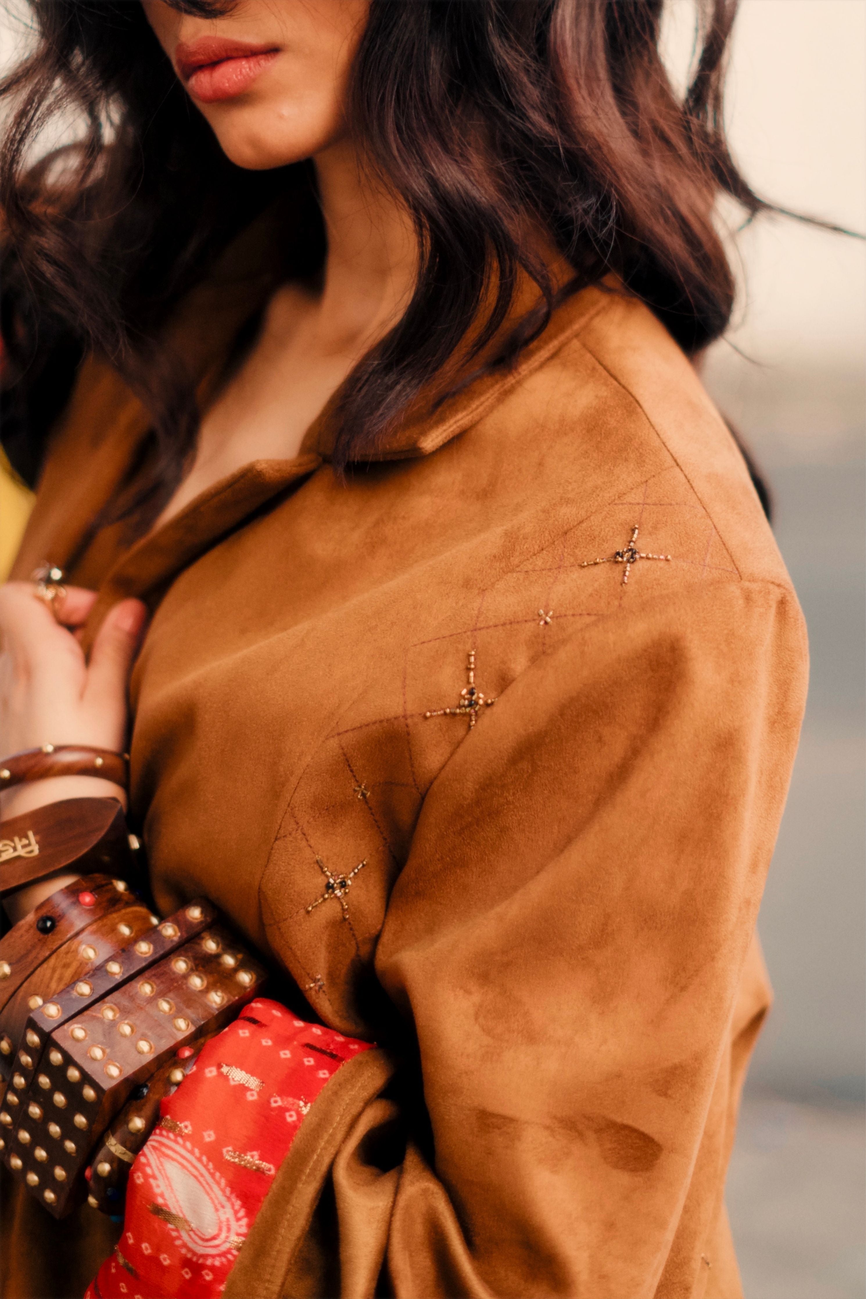 Tanned Oversized Statement Blazer
