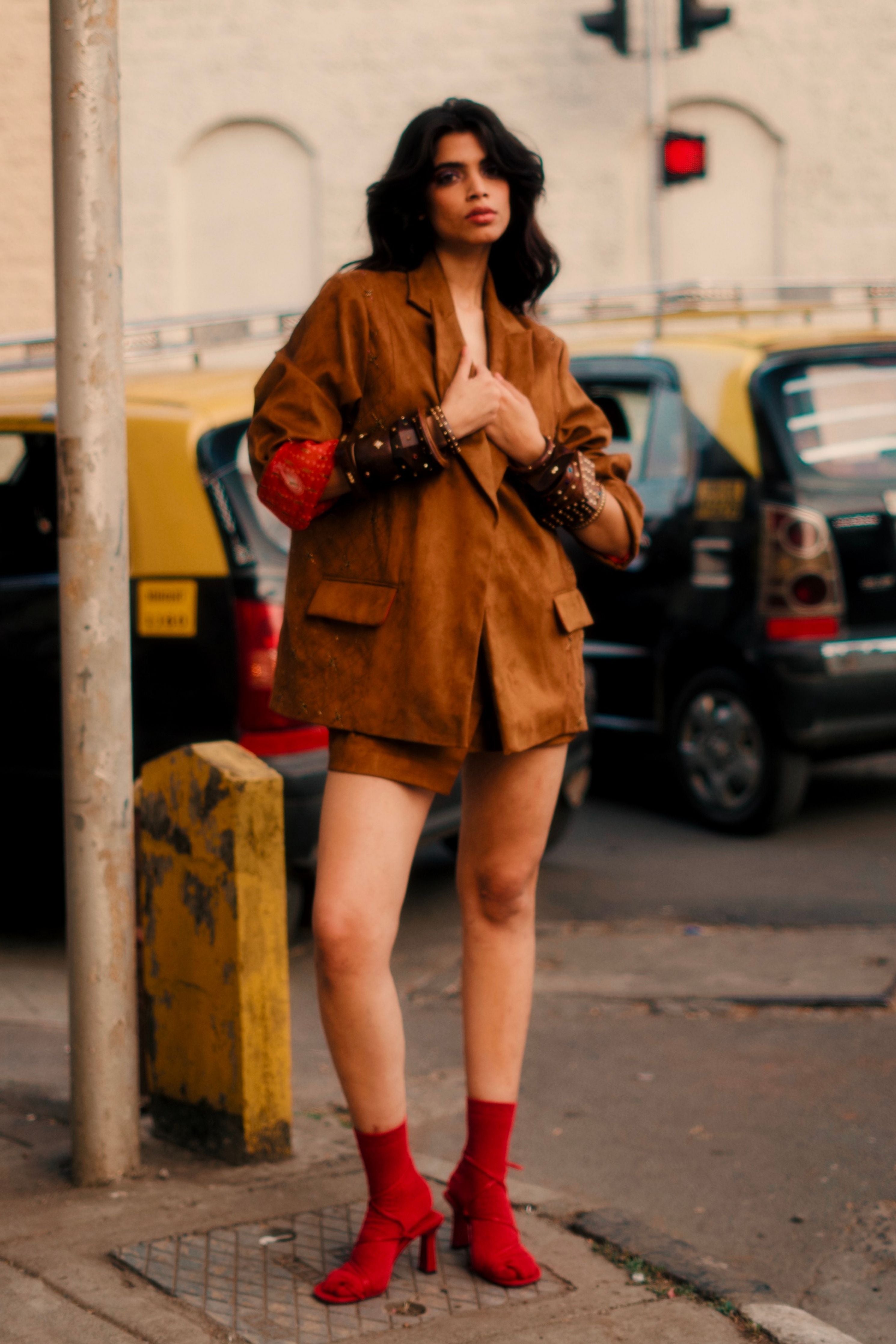 Tanned Oversized Statement Blazer
