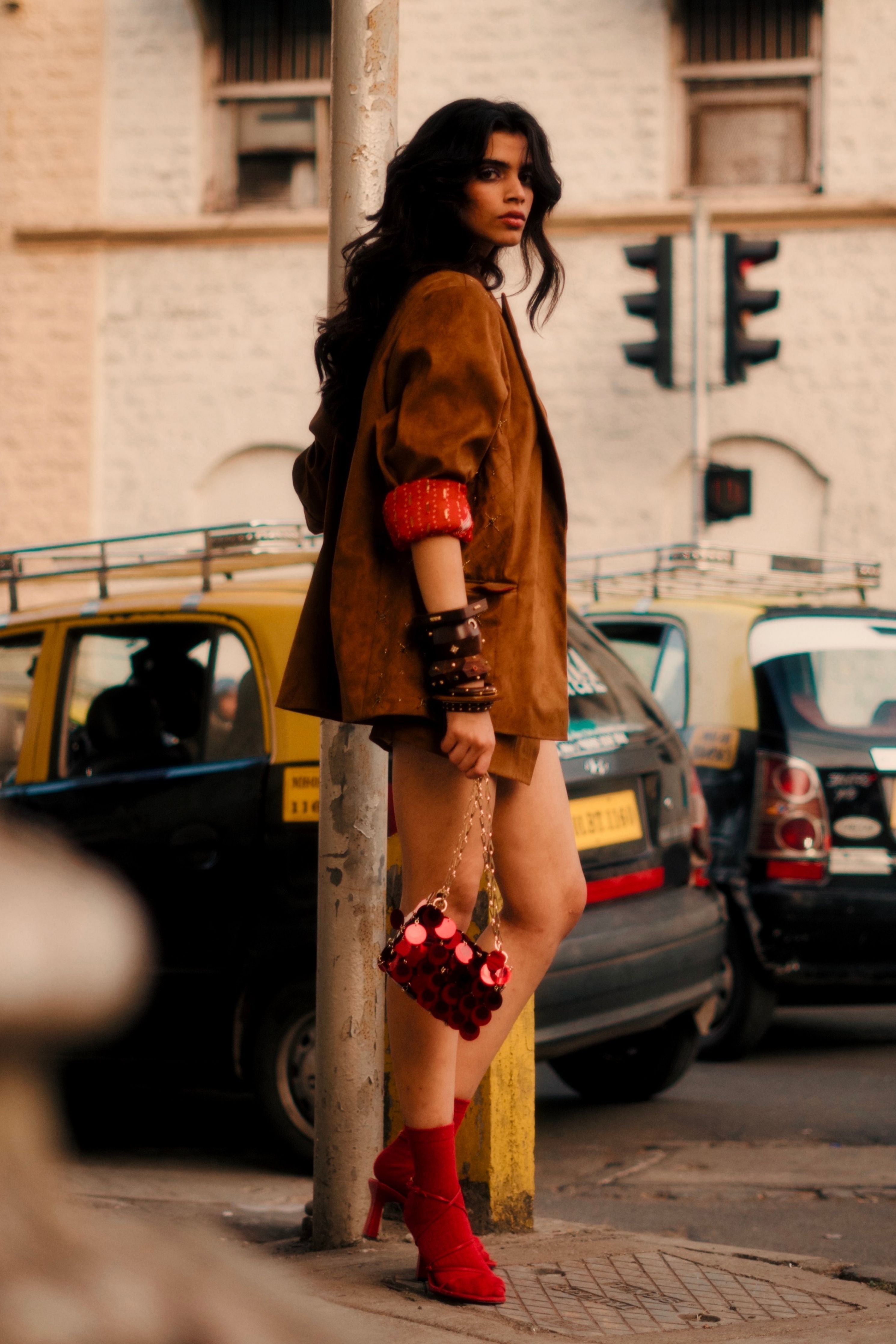 Tanned Oversized Statement Blazer