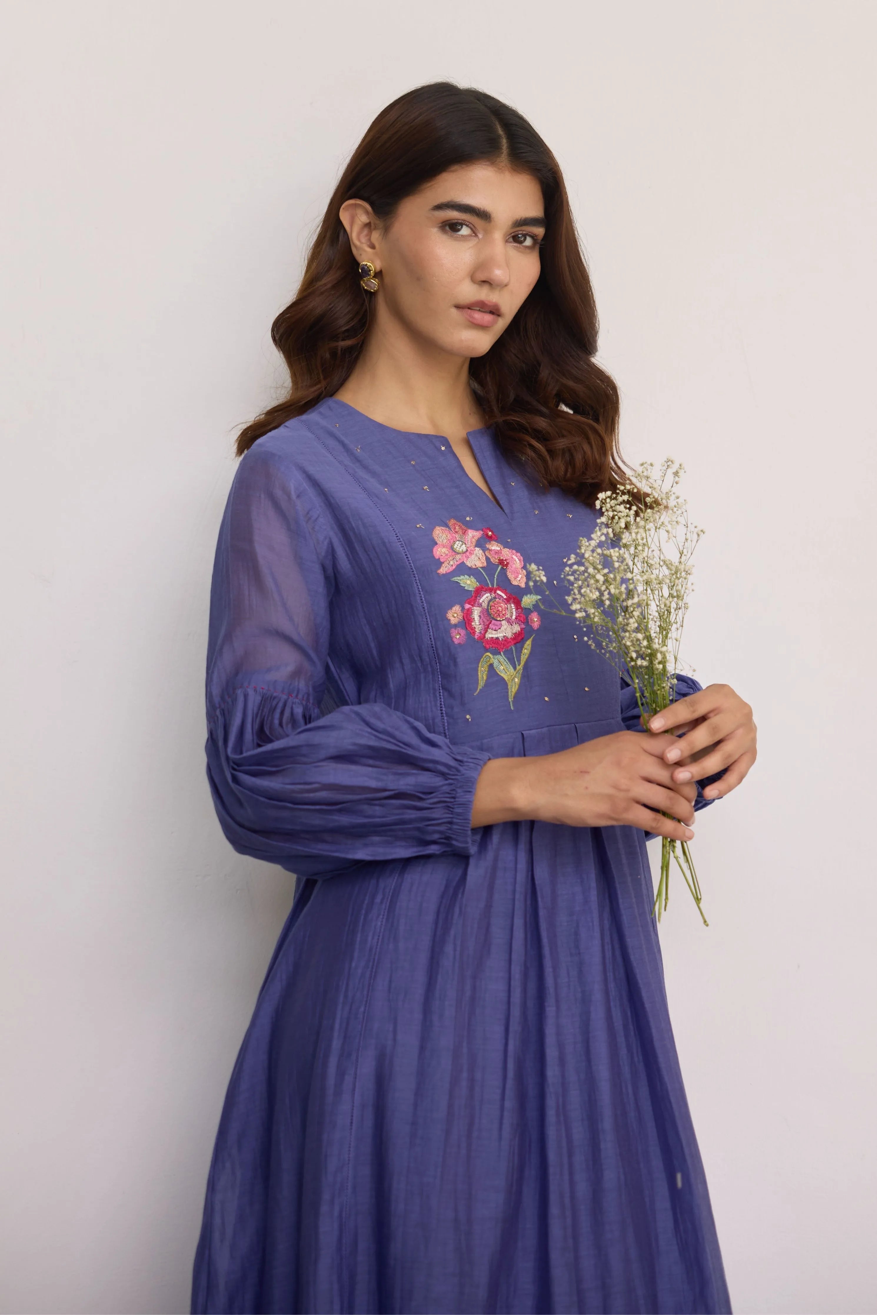 Blue Rosette Dress