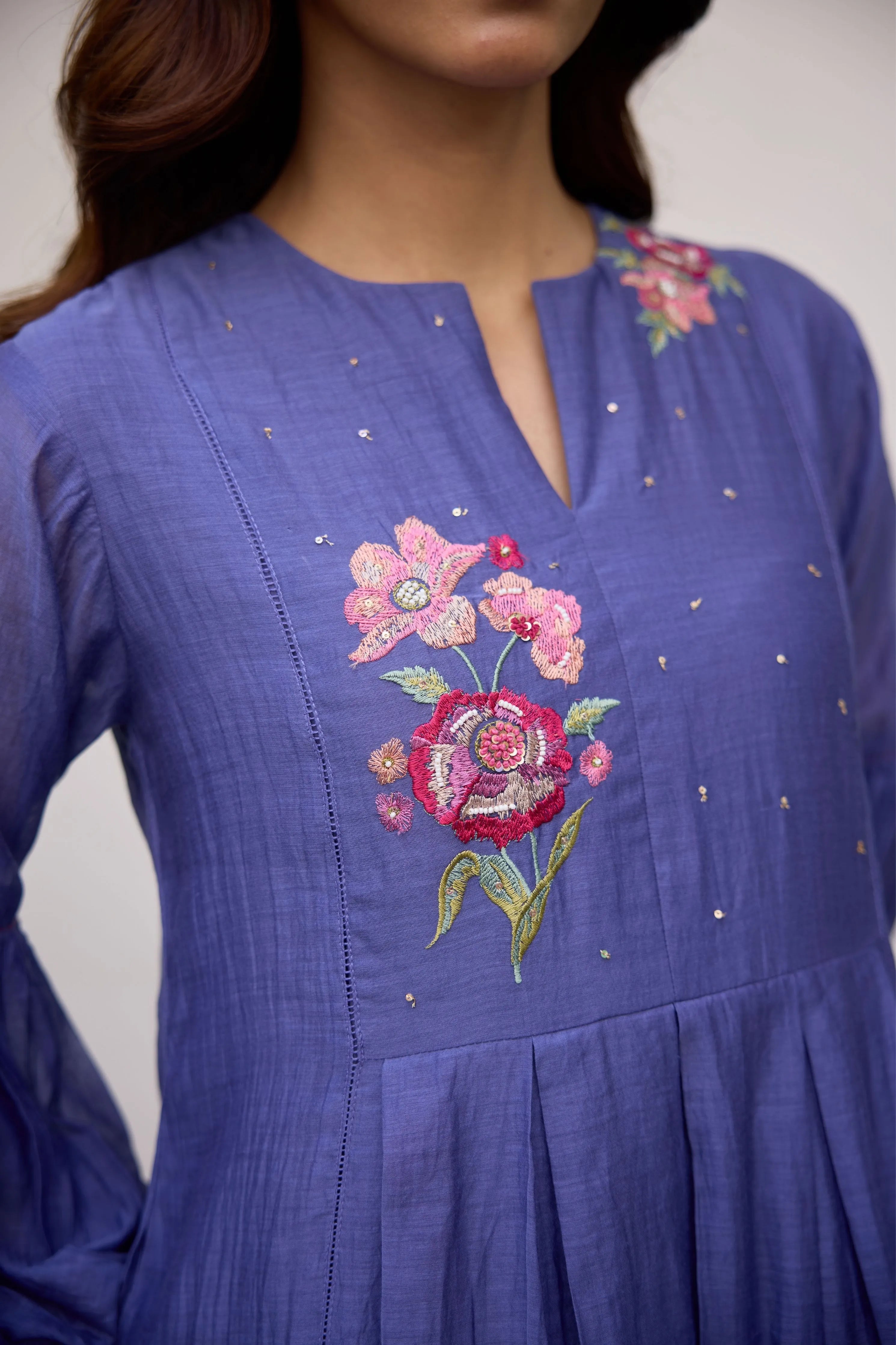 Blue Rosette Dress