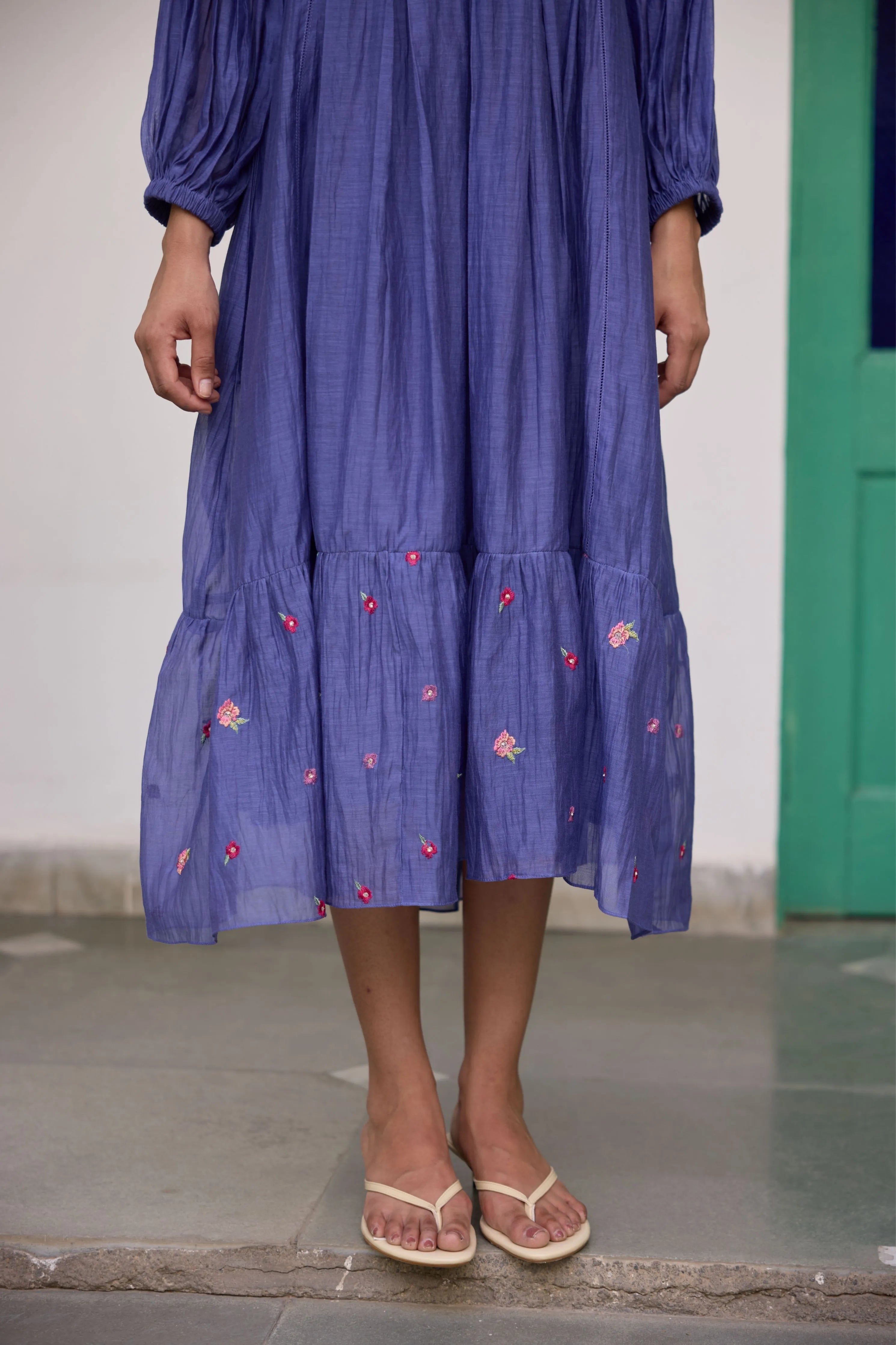 Blue Rosette Dress
