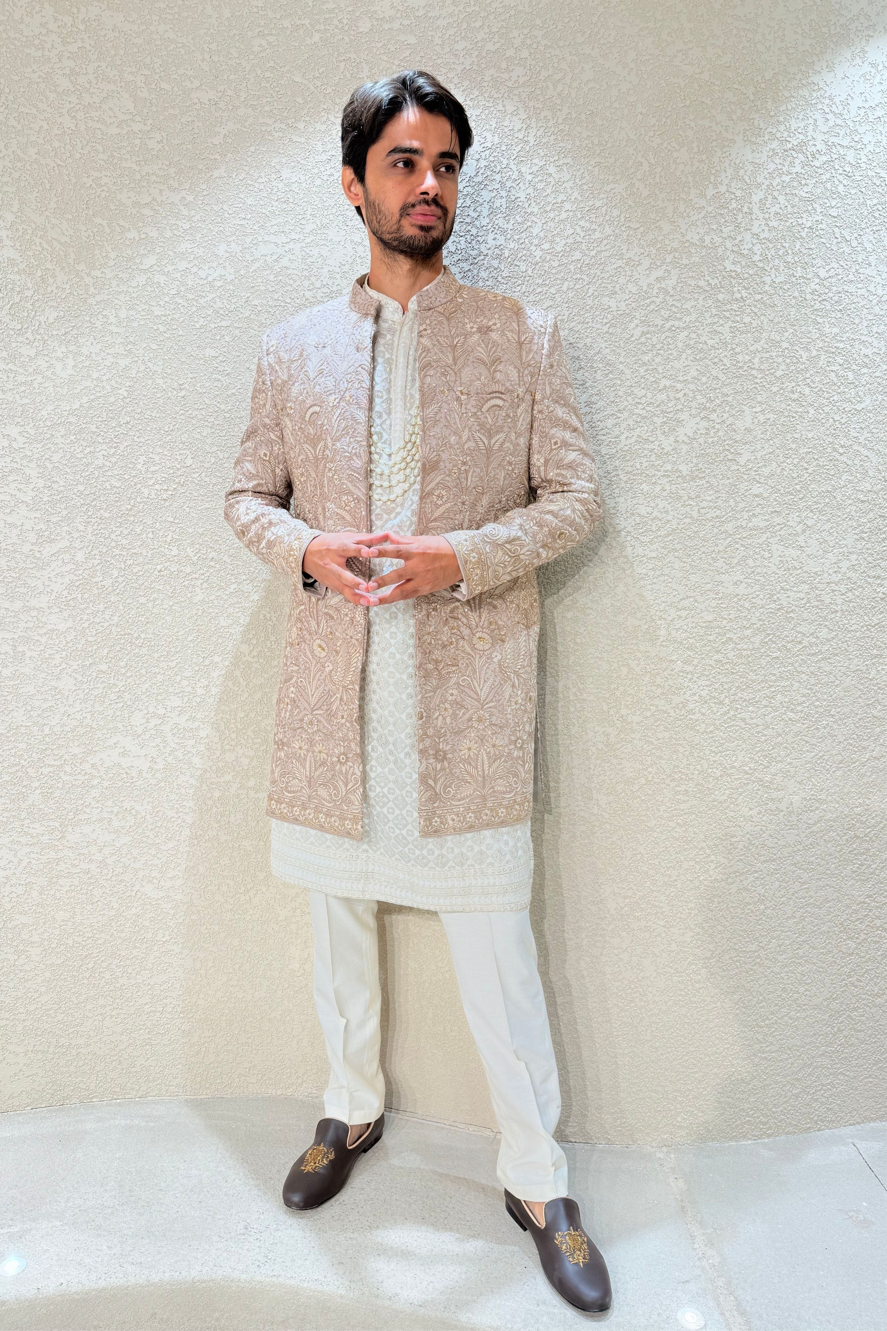 Dusky Rose Elegance Indowestern