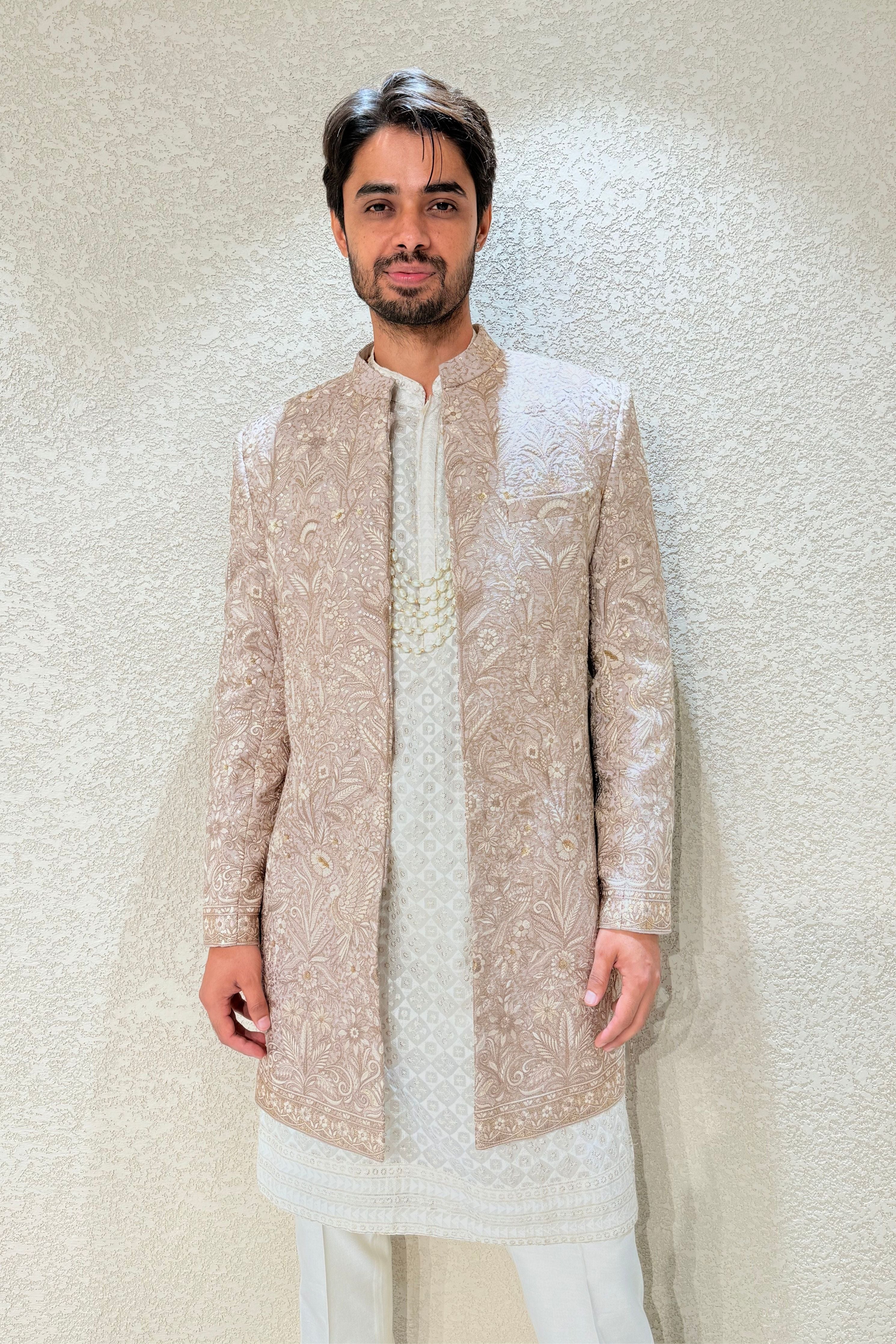 Dusky Rose Elegance Indowestern