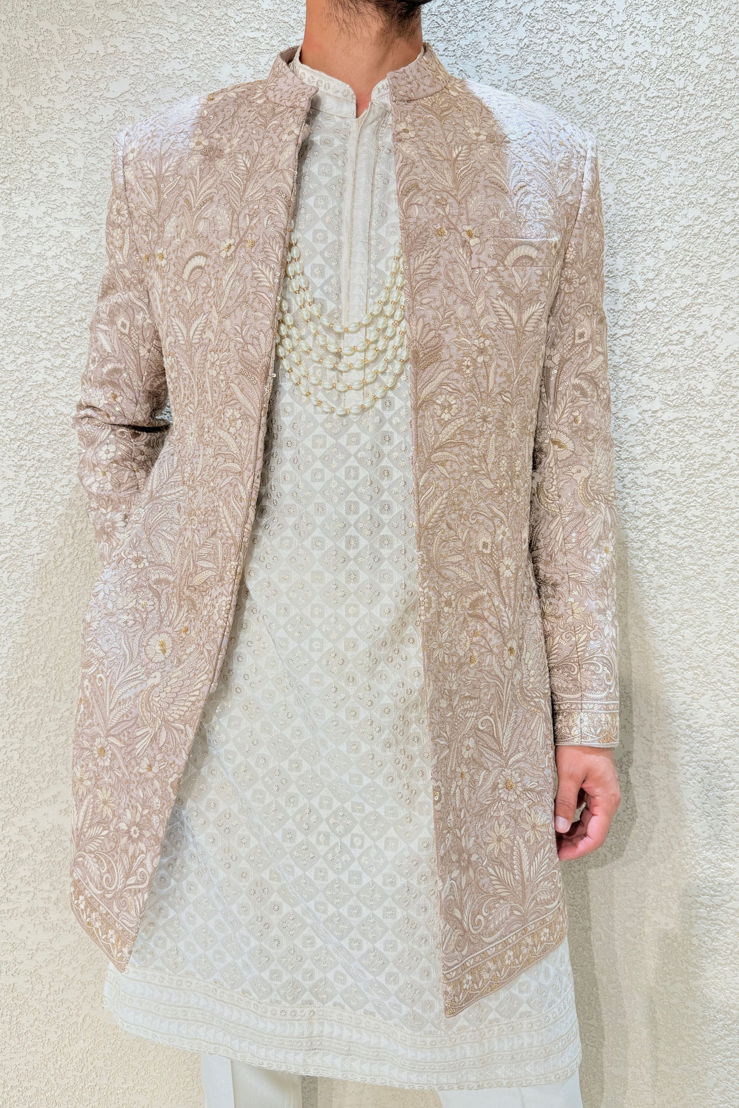 Dusky Rose Elegance Indowestern