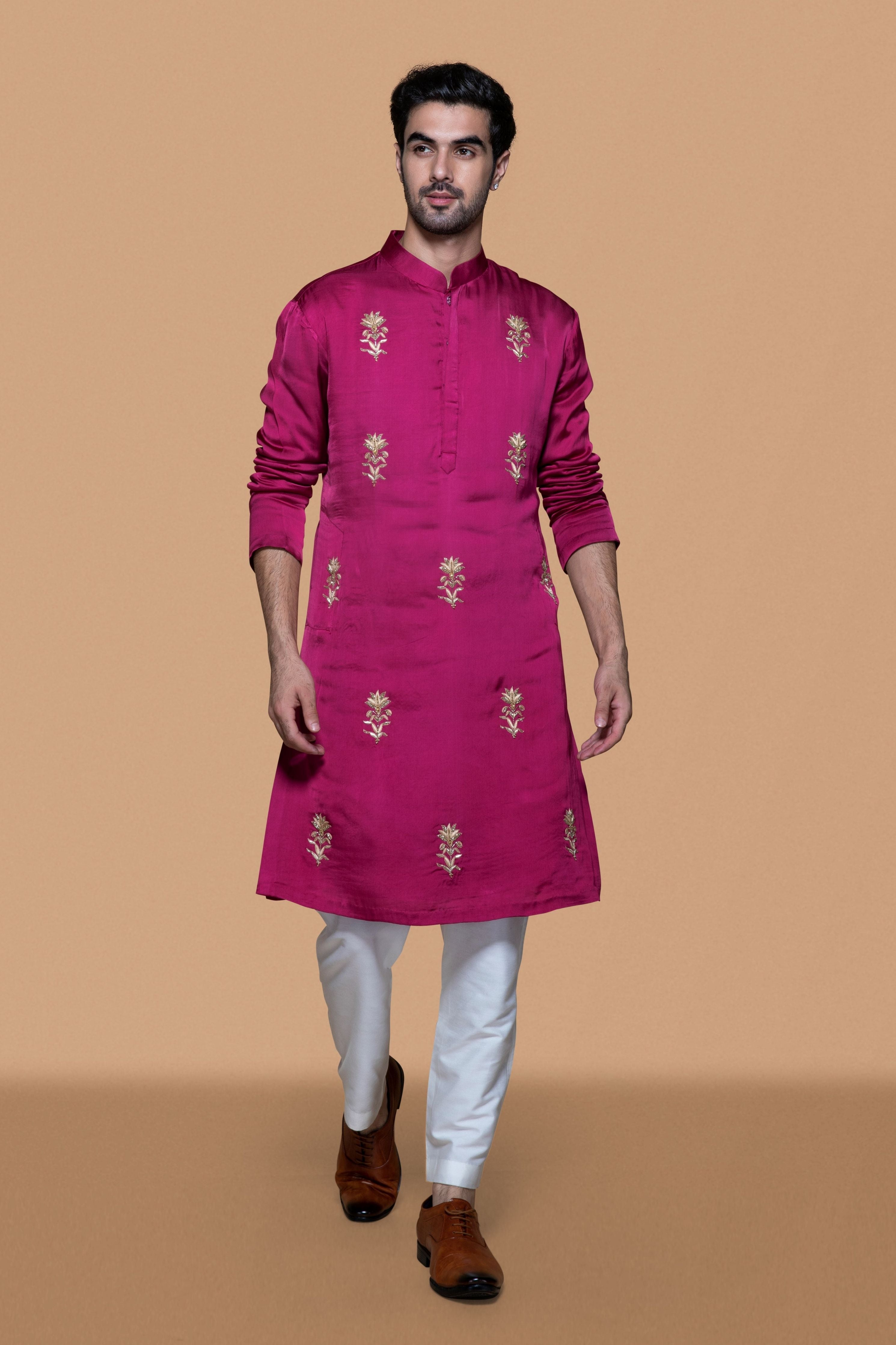 Magenta Lotus Kurta Set