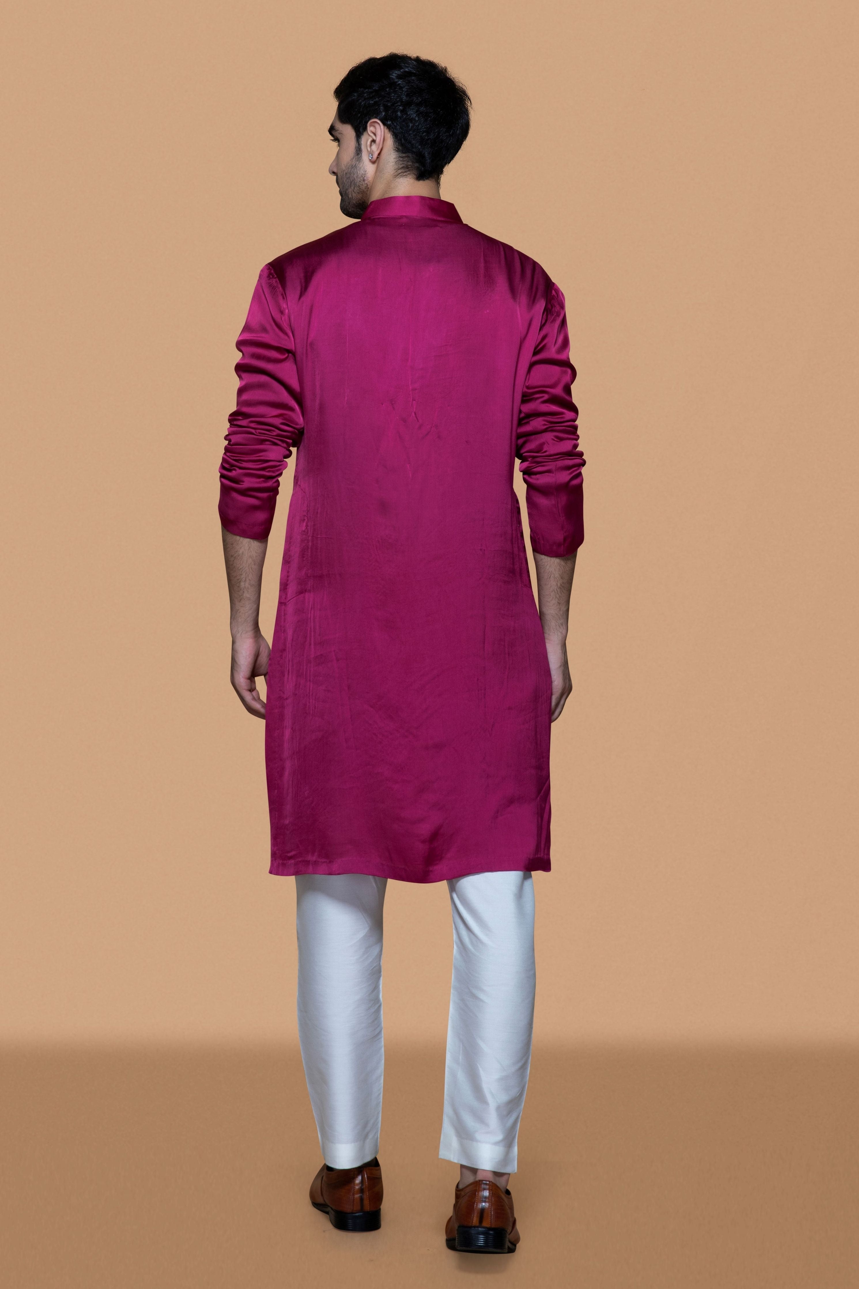 Magenta Lotus Kurta Set