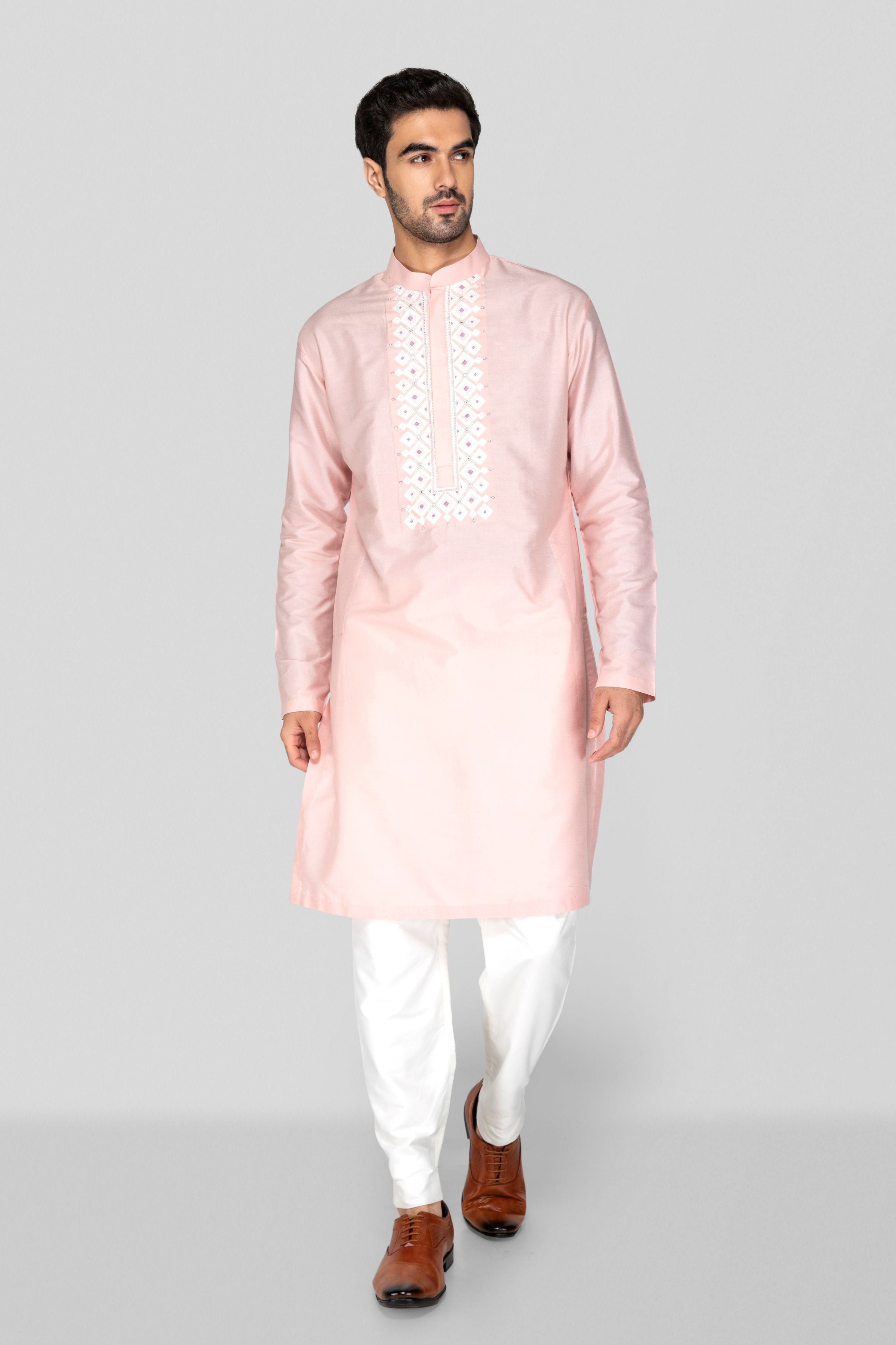 Peach Applique Kurta Set