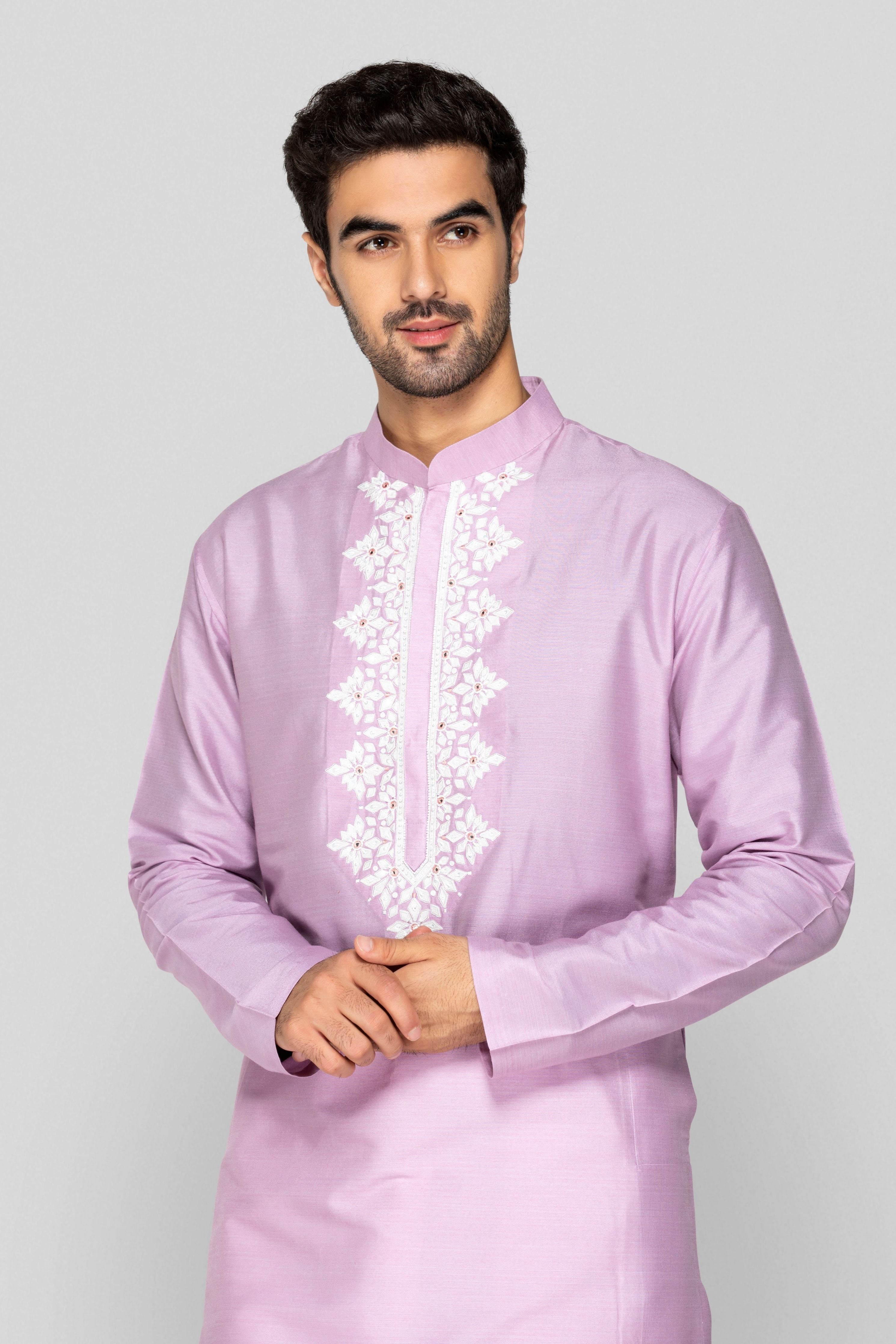 Lavender Applique Kurta Set