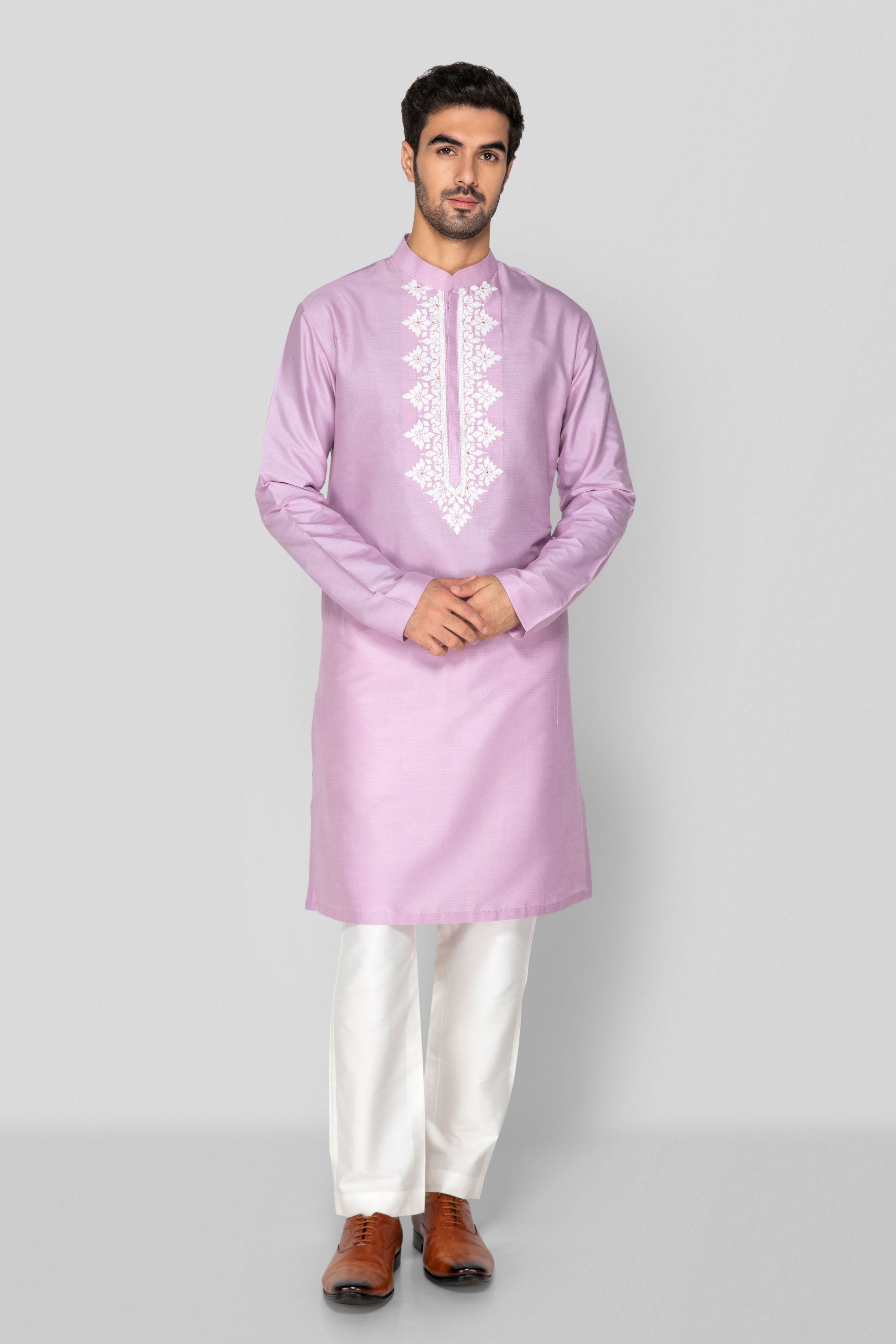 Lavender Applique Kurta Set