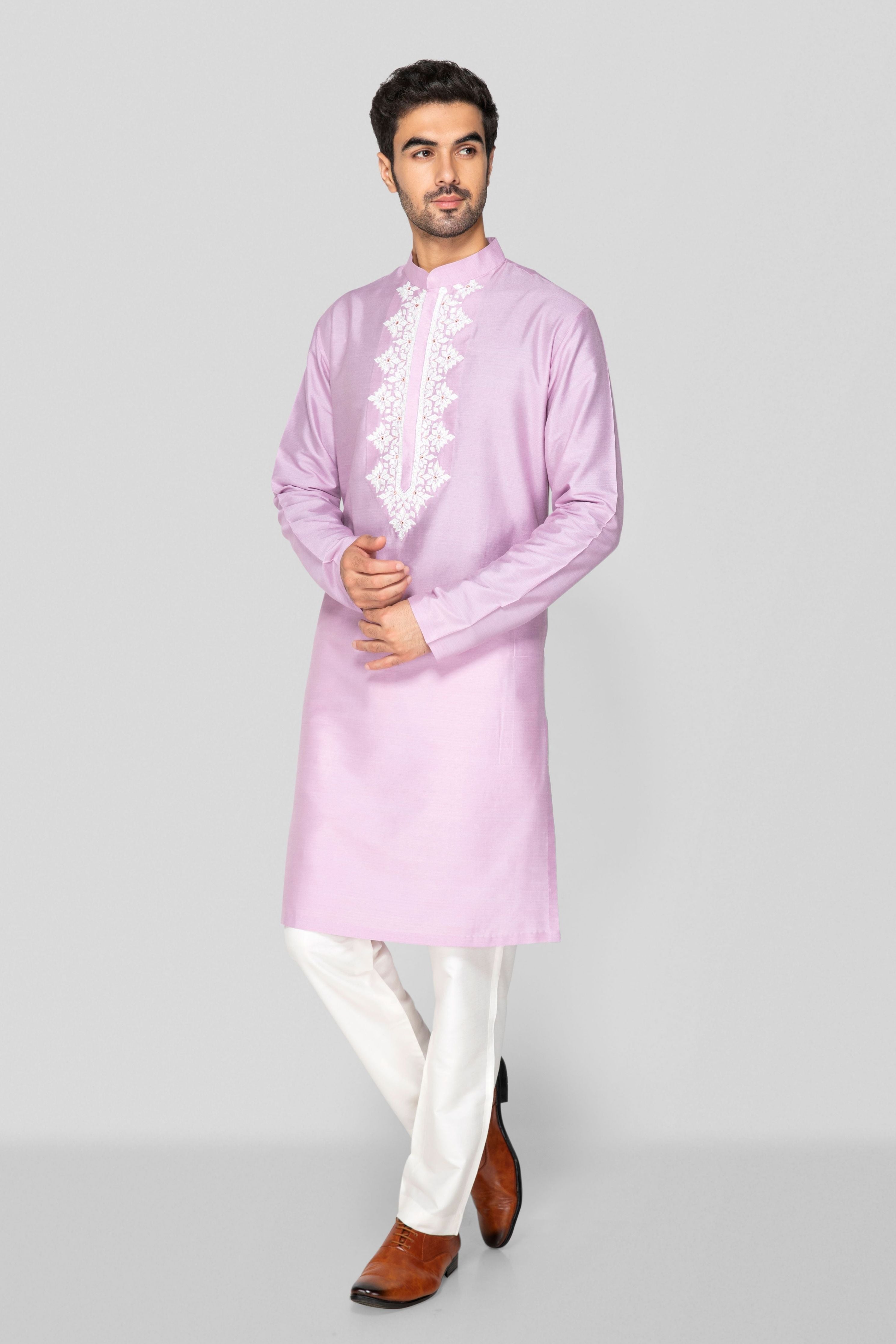 Lavender Applique Kurta Set
