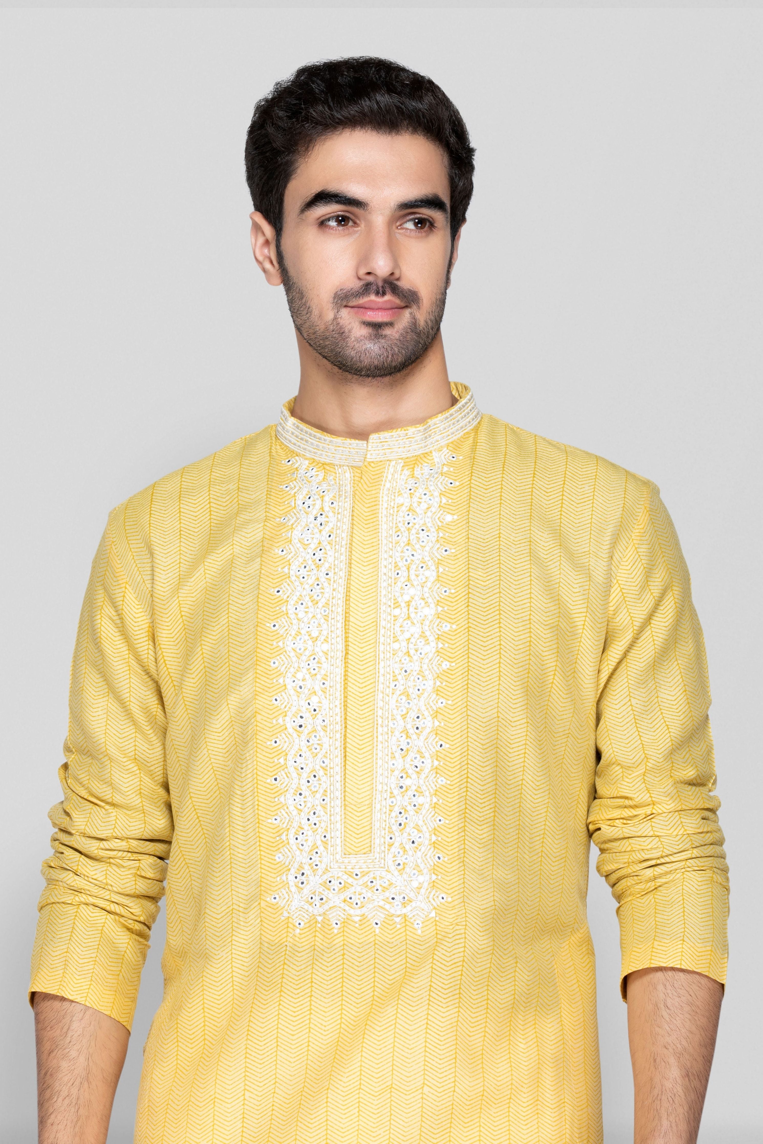 Golden Yellow Short Kurta Set