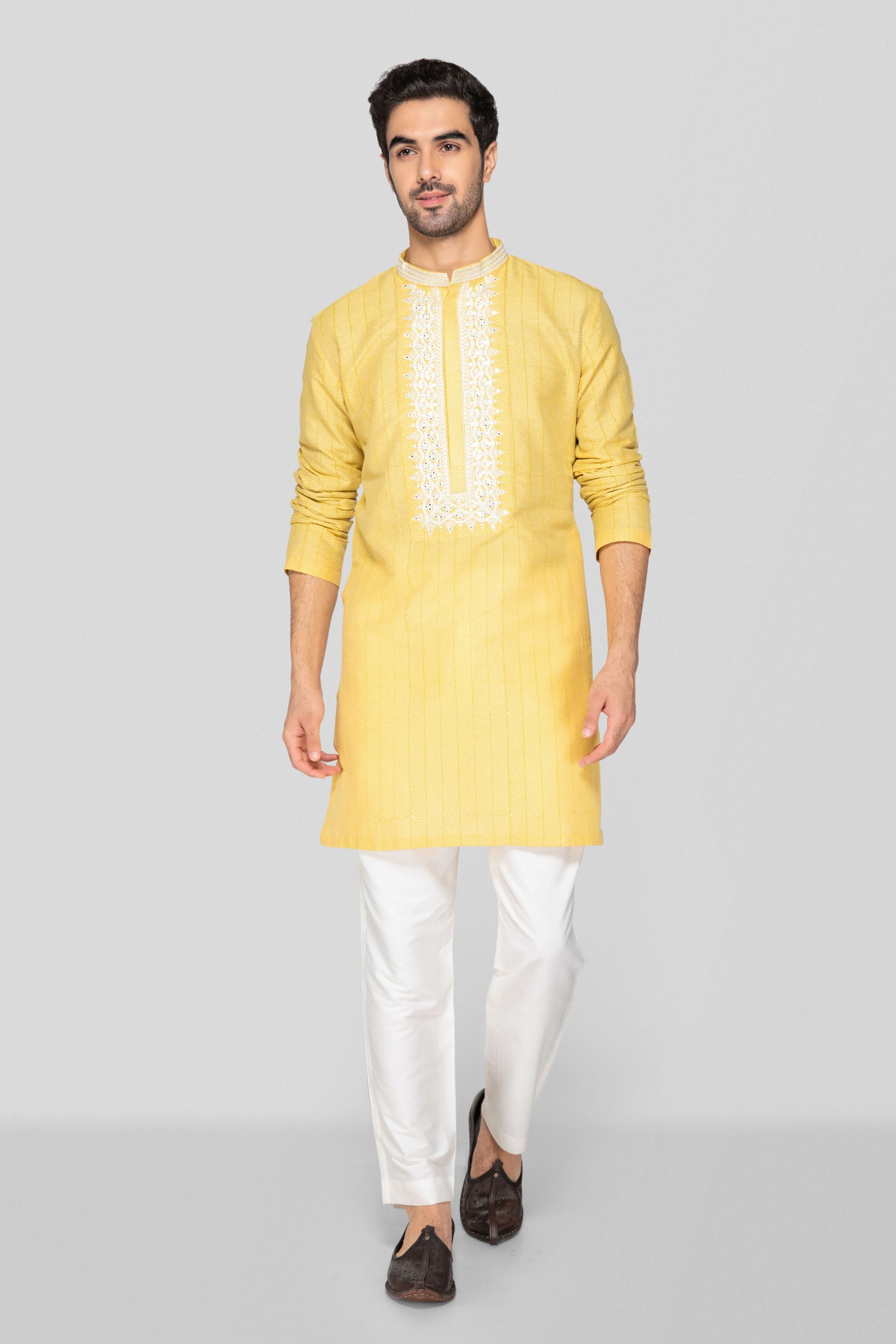 Golden Yellow Short Kurta Set