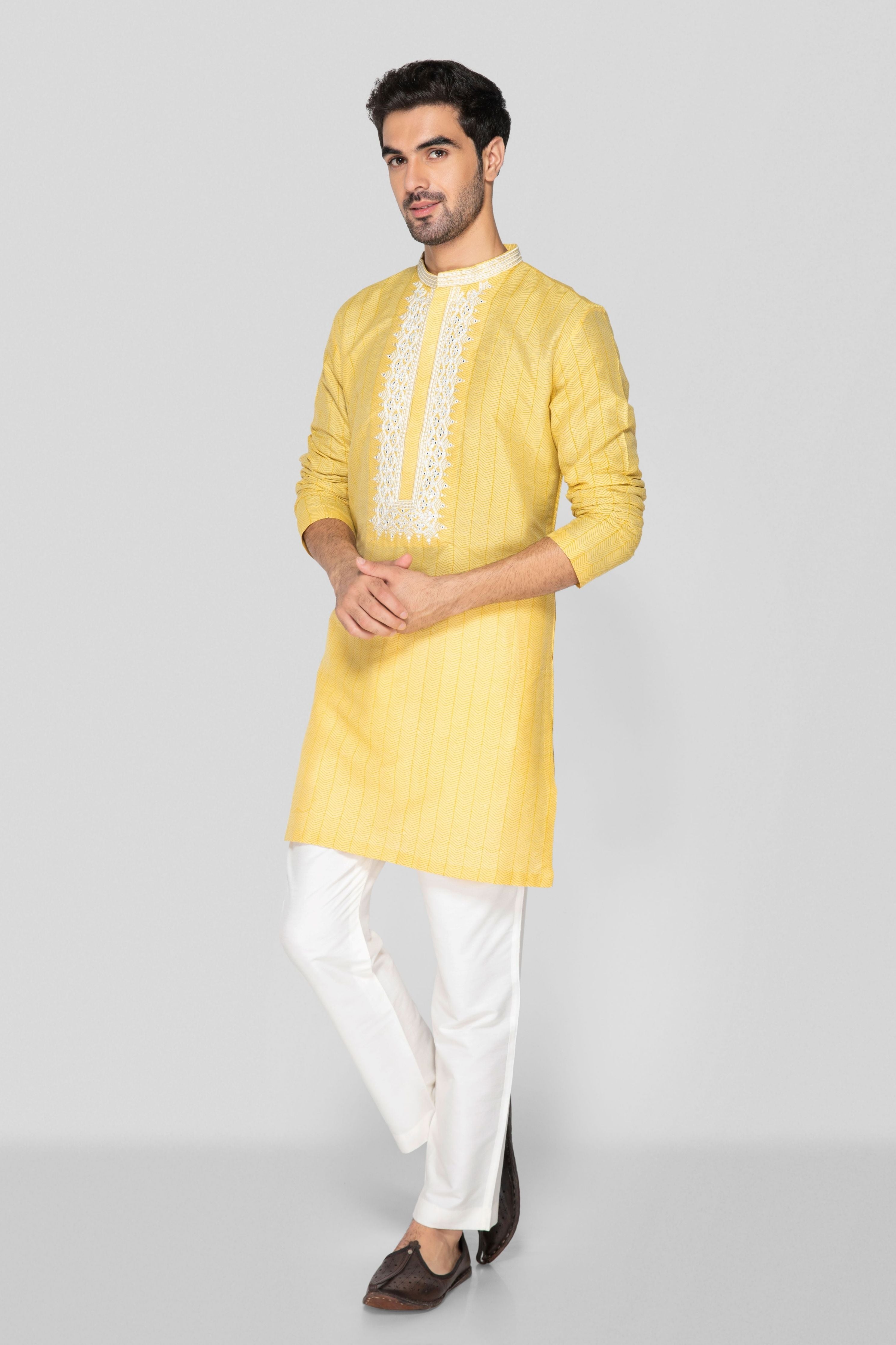Golden Yellow Short Kurta Set
