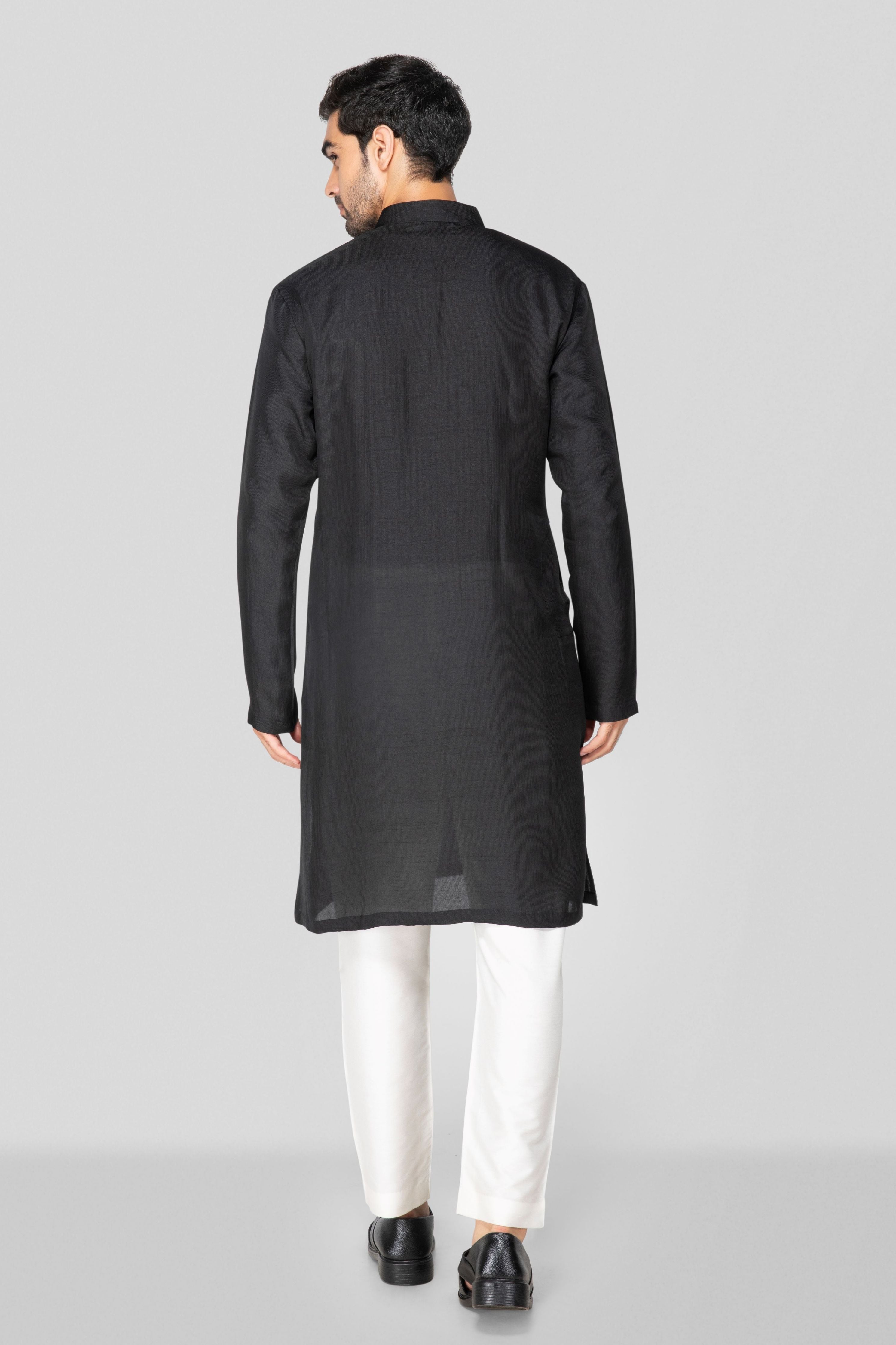 Black Jennifer Silk Kurta Set