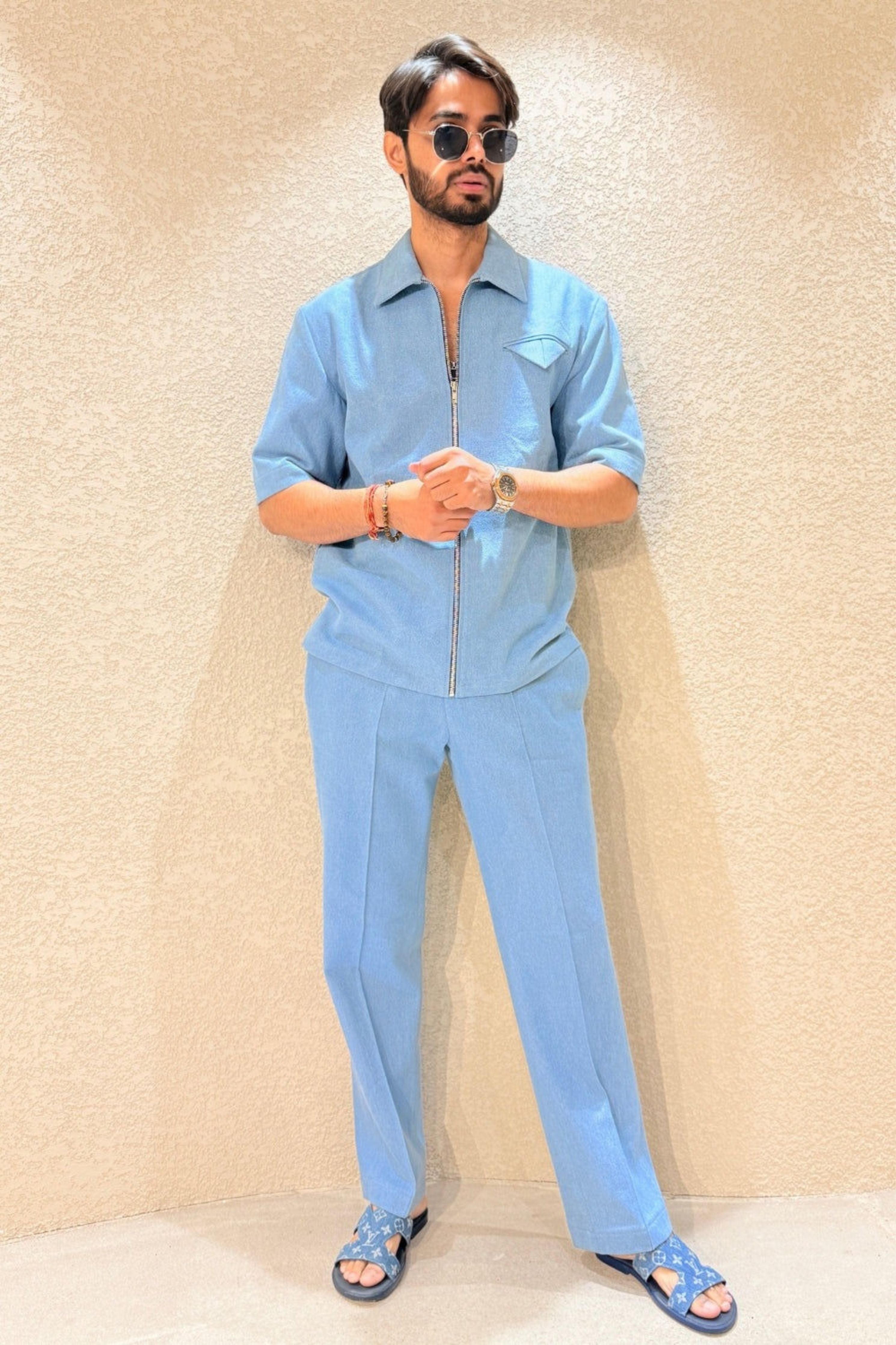 Blue Haze Zipper Co-Ord Set