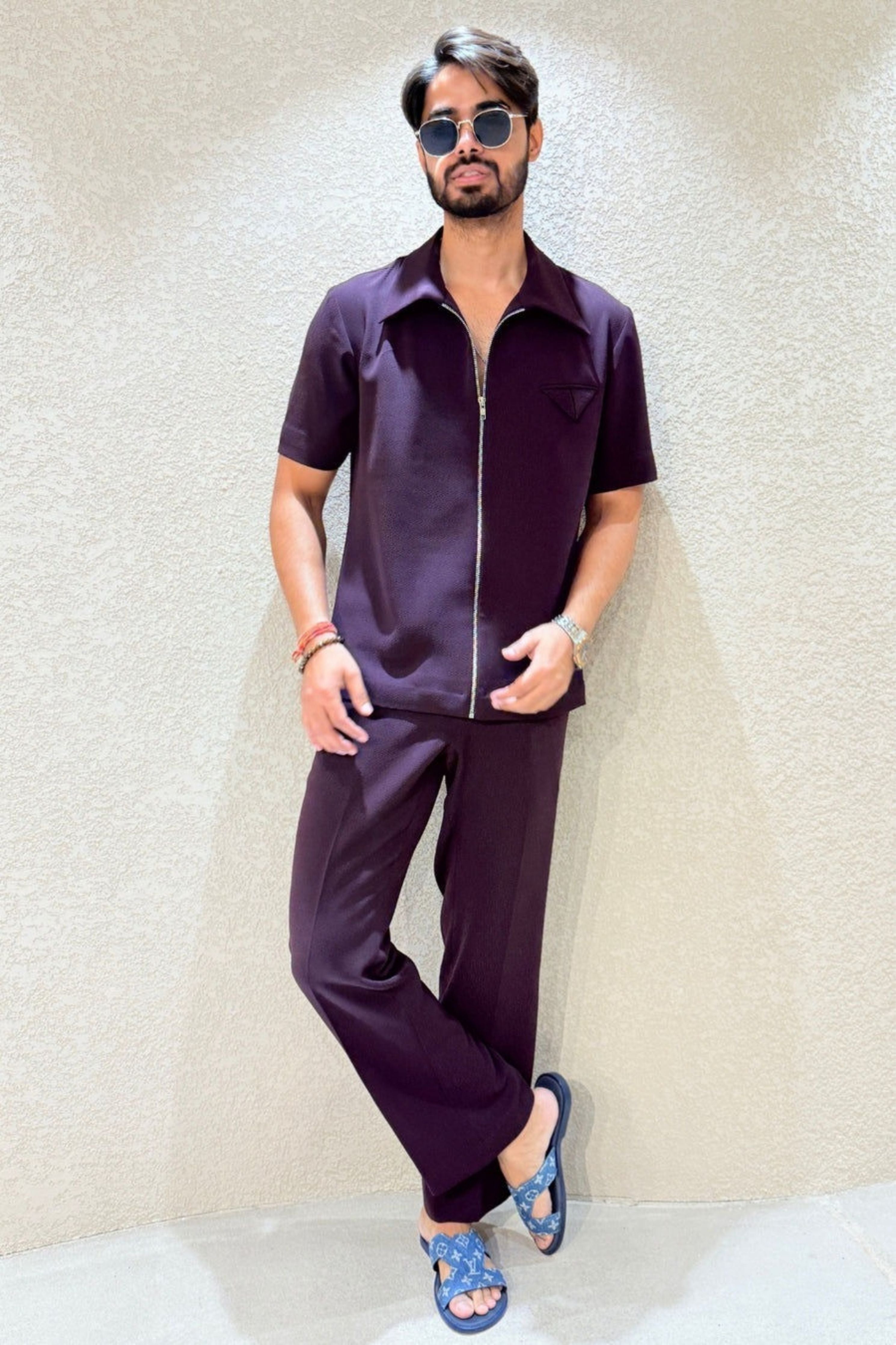 Noir Plum Zipper Co-Ord Set