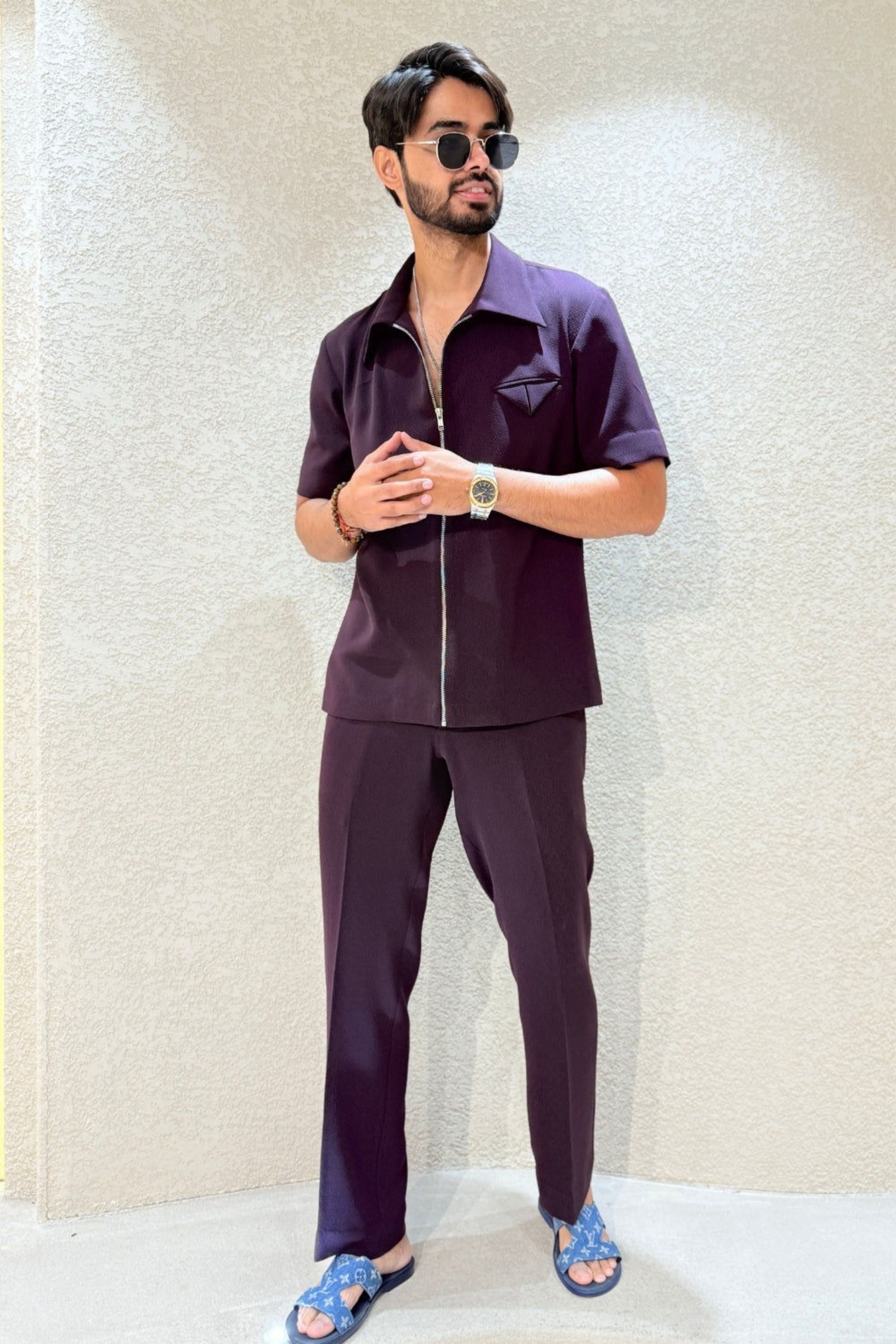 Noir Plum Zipper Co-Ord Set
