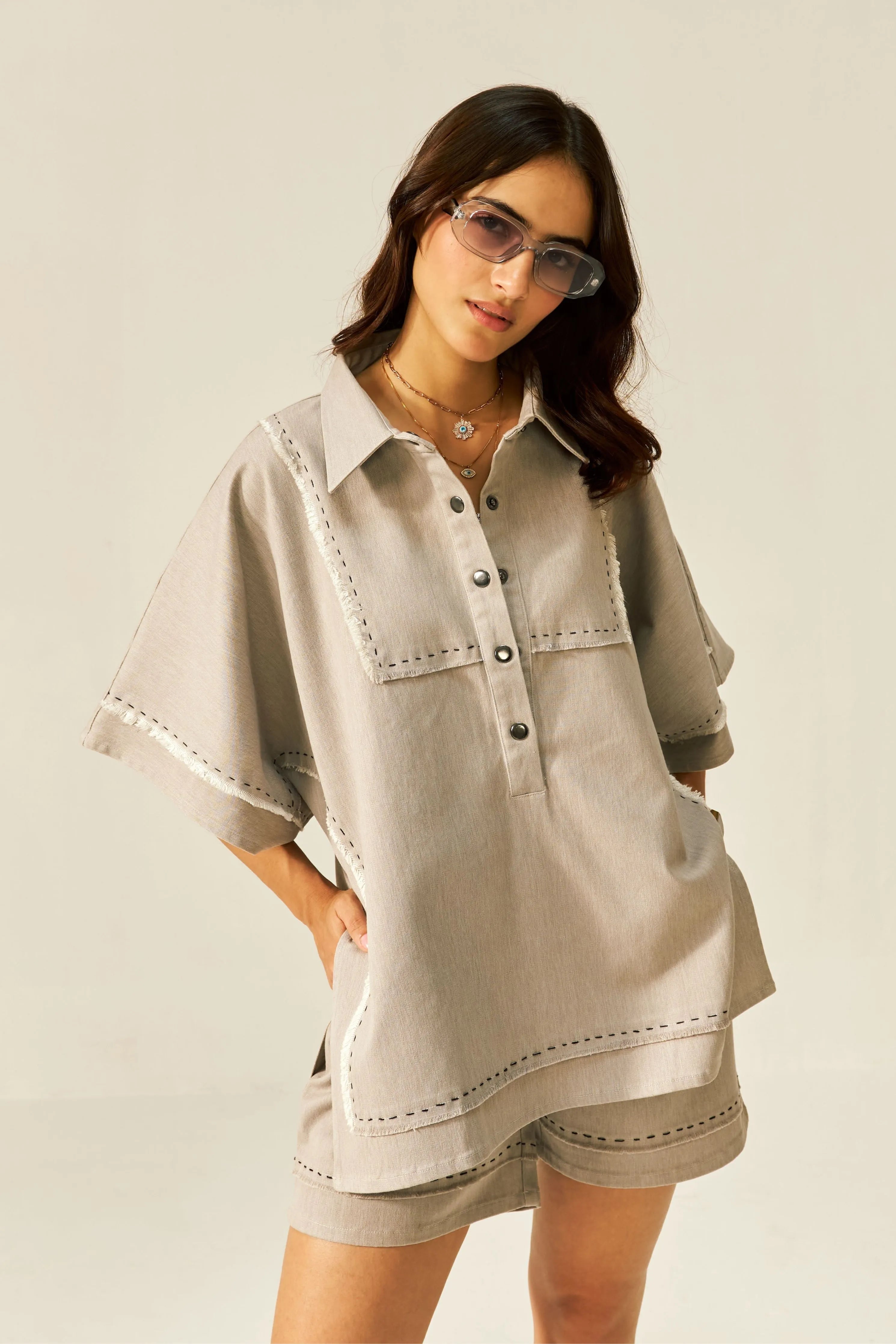 Pearl Mini Kaftan Co-ord Shorts